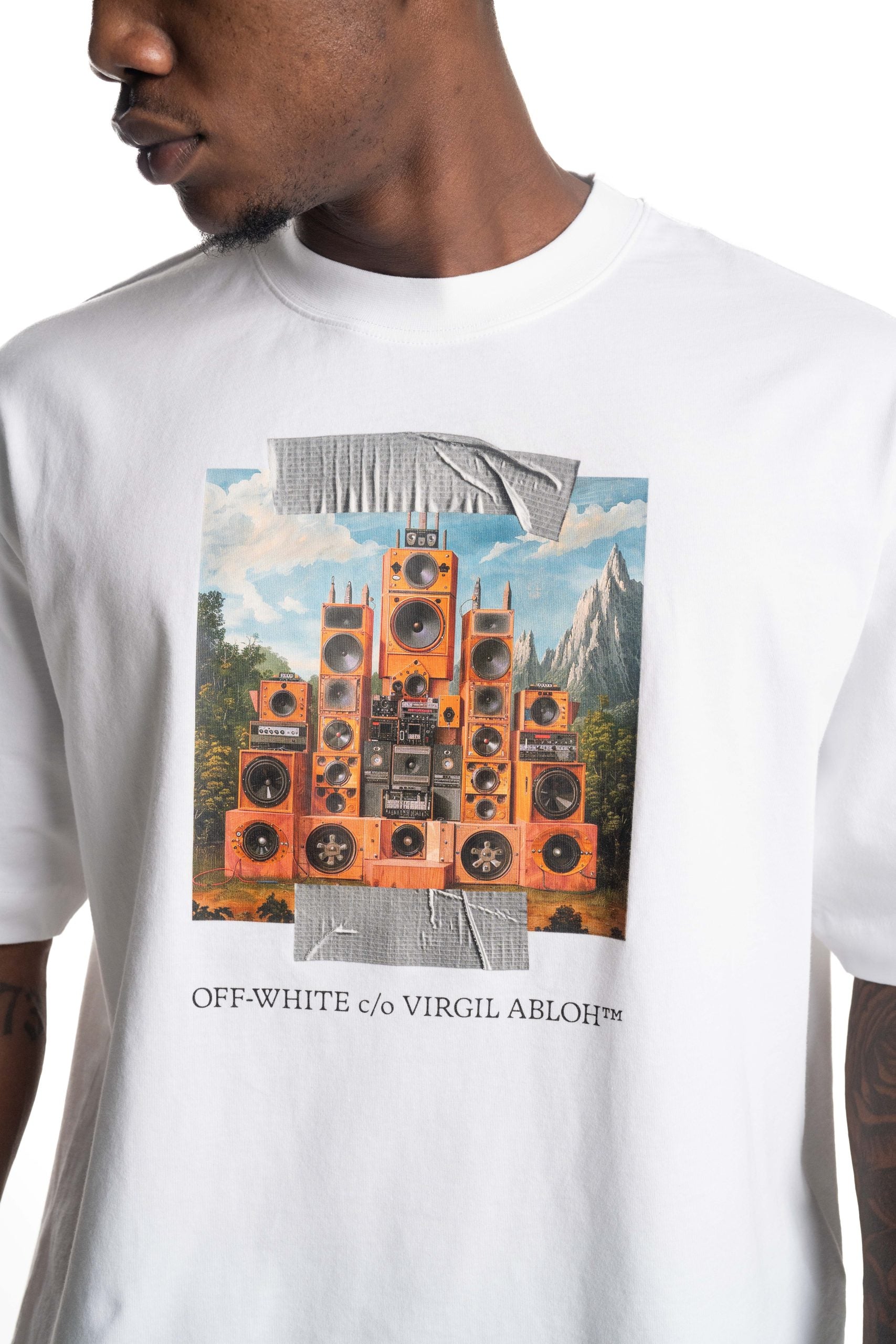 Off White Men's Train Off Skate SS Tee | A120F5J0040110-White/Black