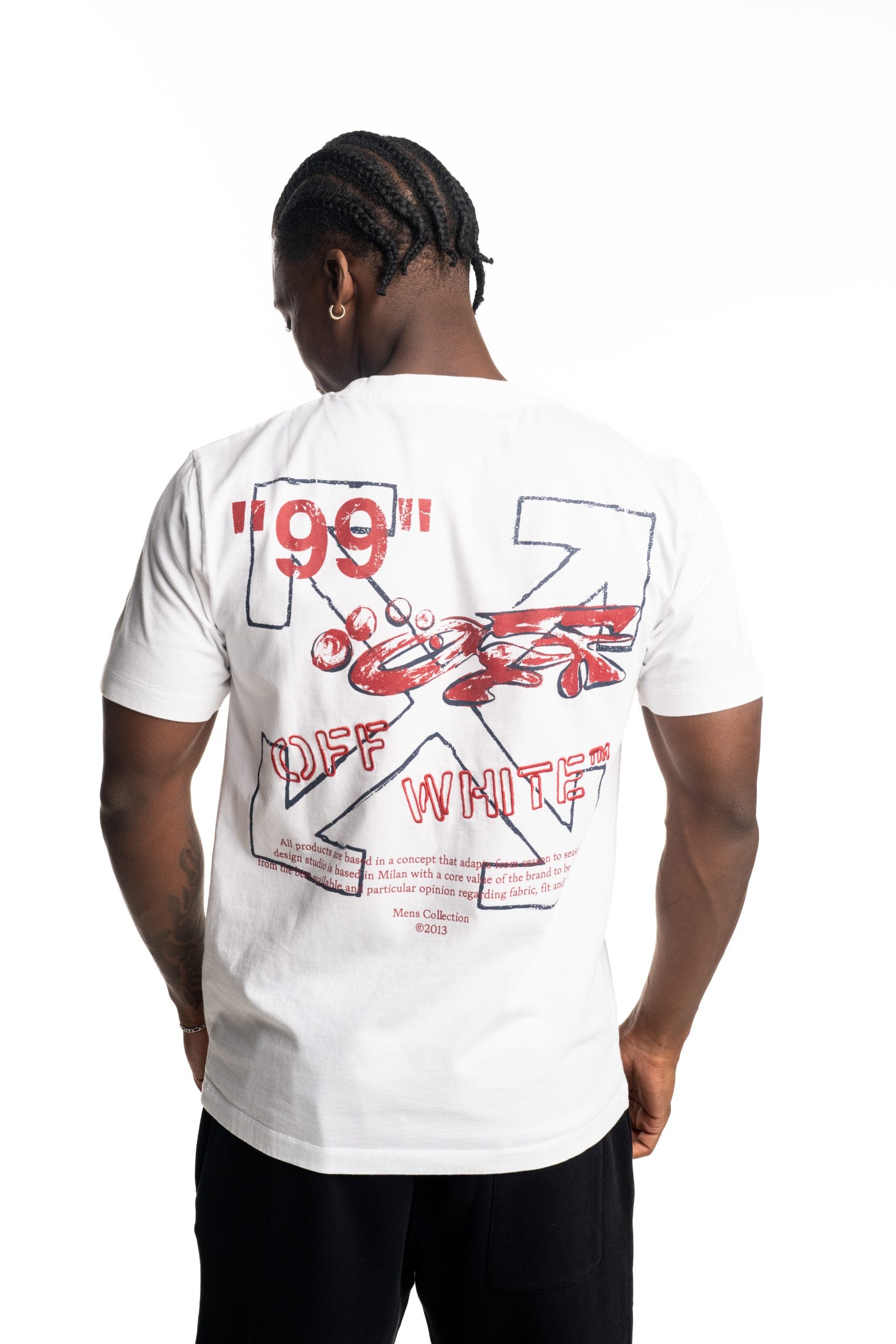 Off White Men's Stamp Arrow Slim SS Tee | A027F5J00E0183-White/Dark