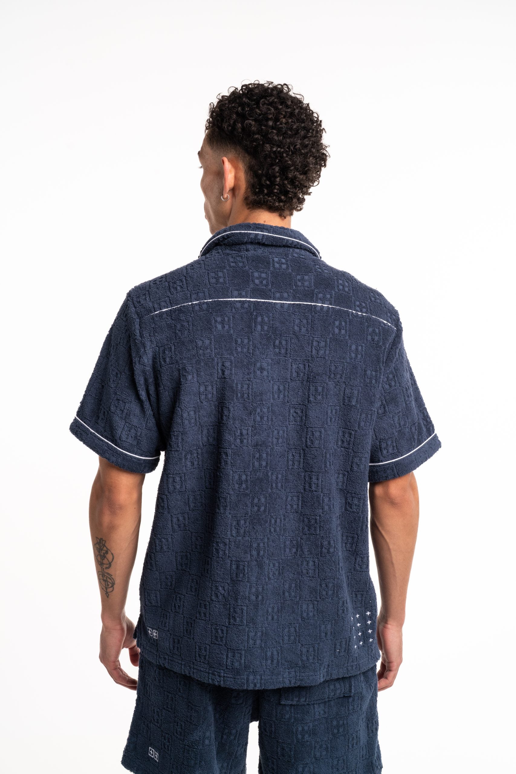 Ksubi Men's Knitted Lounge SS Resort Shirt MPF25SH015 BLU