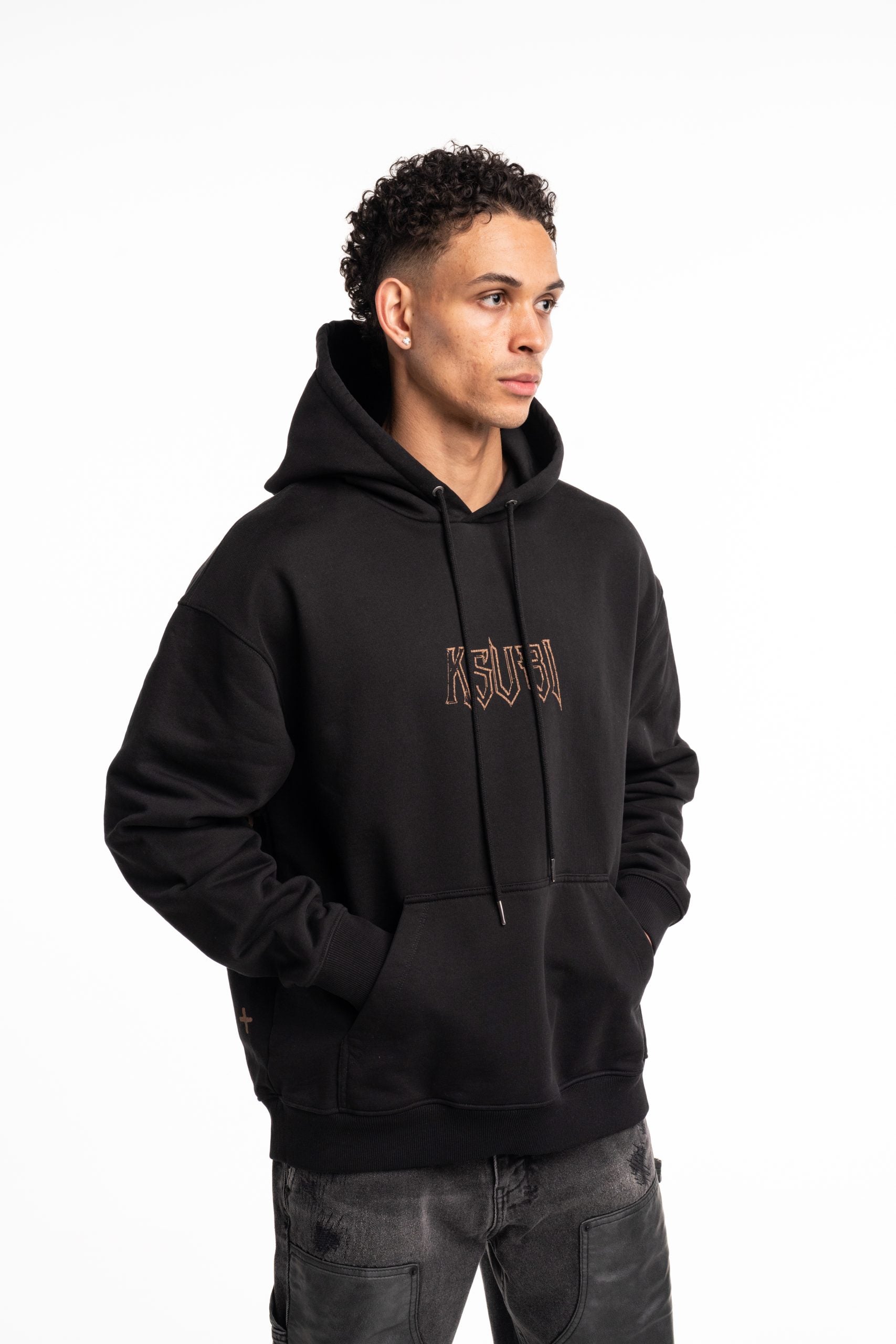 Ksubi Men's Knitted Kingdom Biggie Hoodie Jet Black MSP25FL005 BLK
