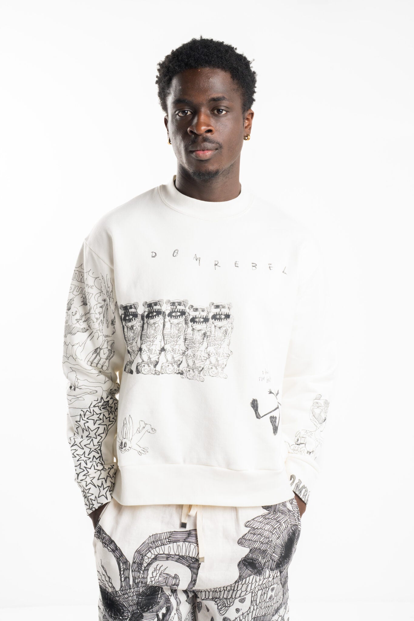 DOMREBEL Joy Sweatshirt Antique White