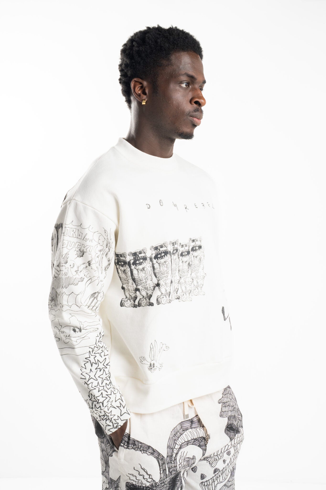 DOMREBEL Joy Sweatshirt Antique White