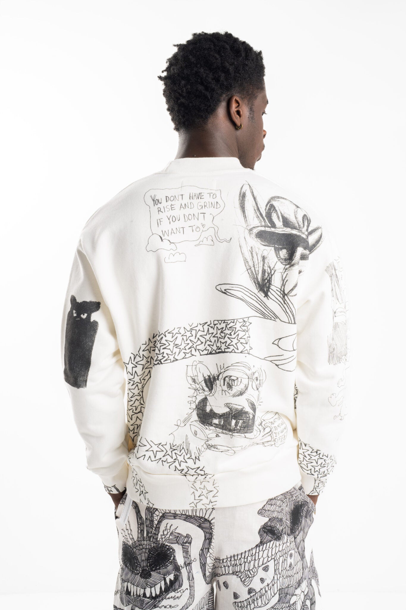 DOMREBEL Joy Sweatshirt Antique White