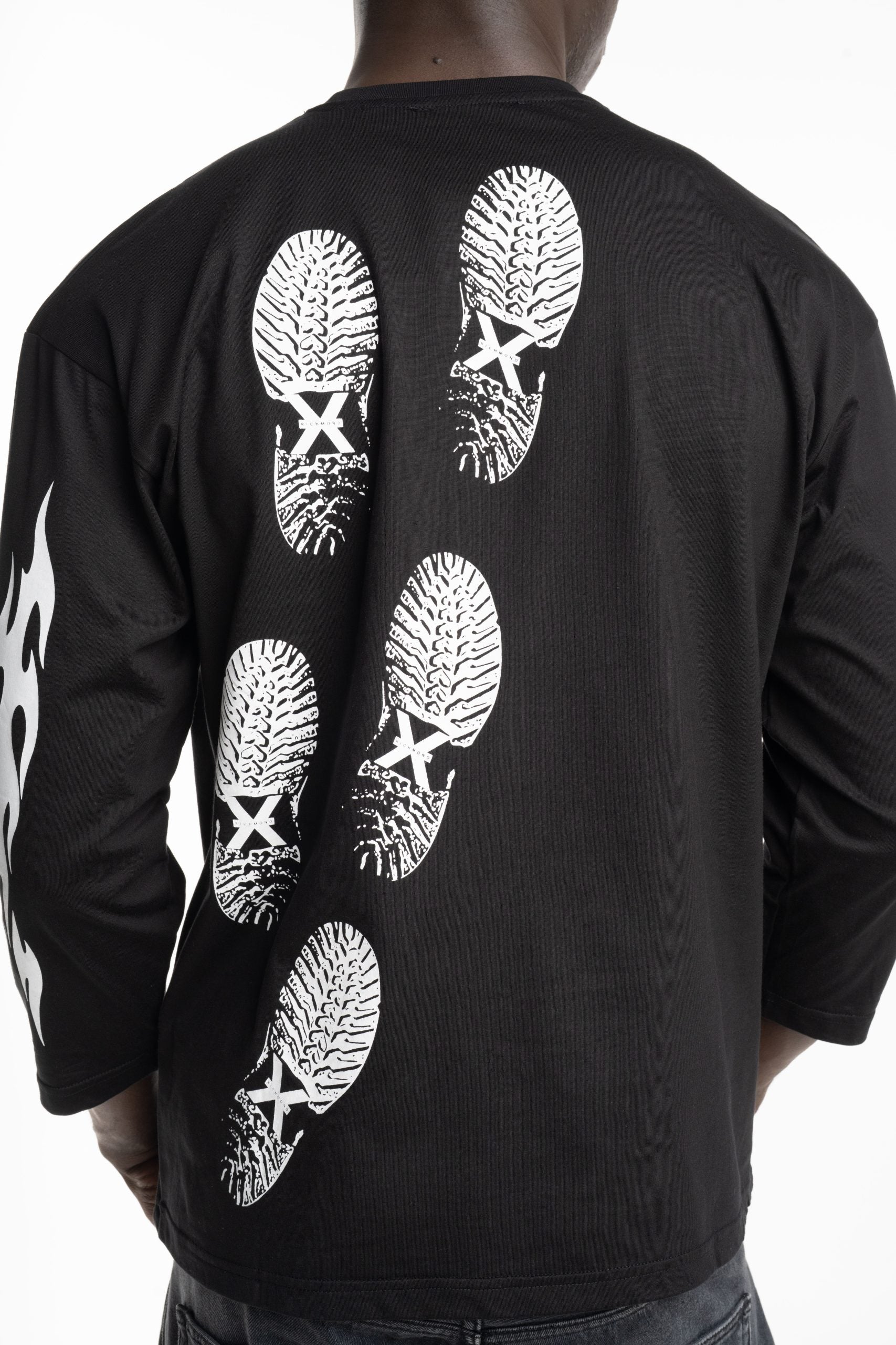 John Richmond Men's T Shirt Over Laupane | UMA25426TSFRT-Black