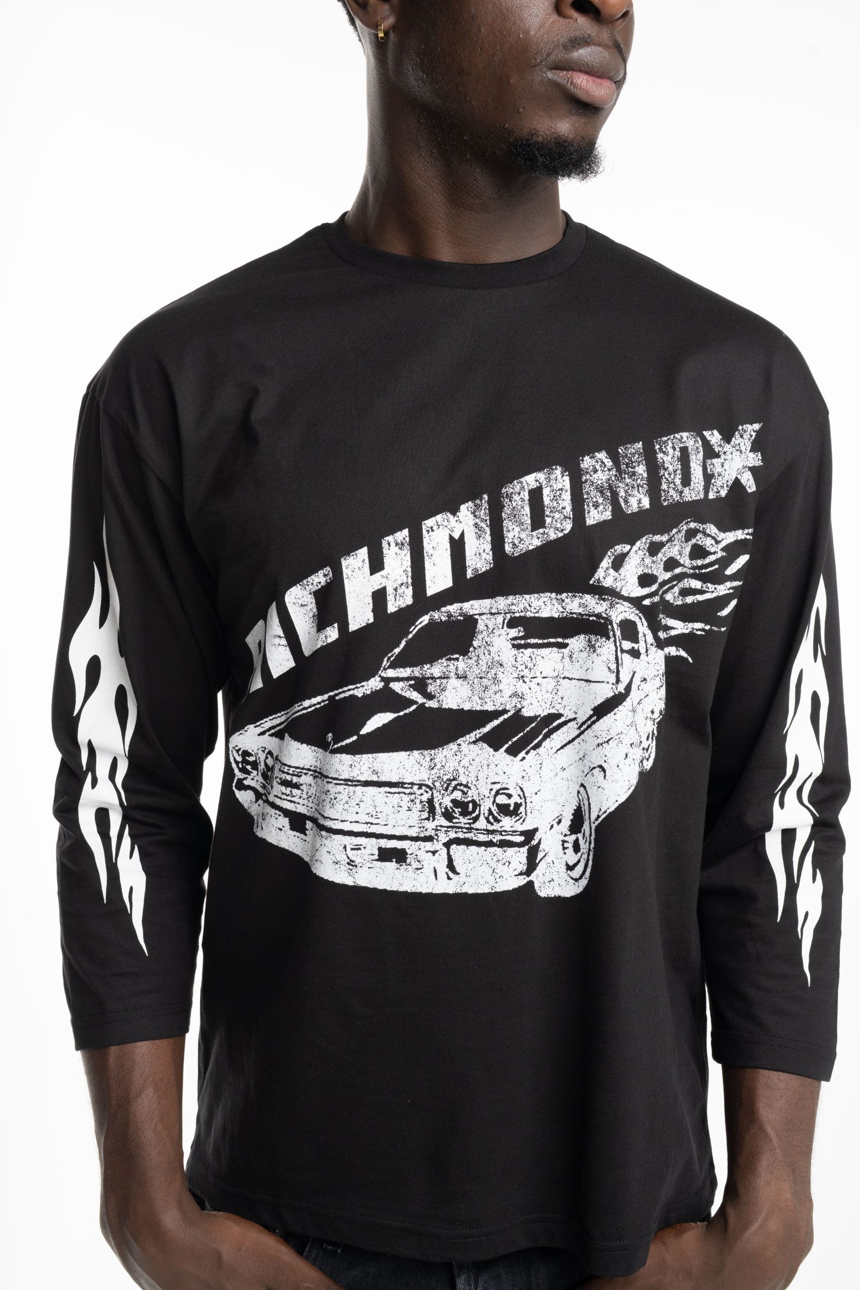 John Richmond Men's T Shirt Over Laupane | UMA25426TSFRT-Black