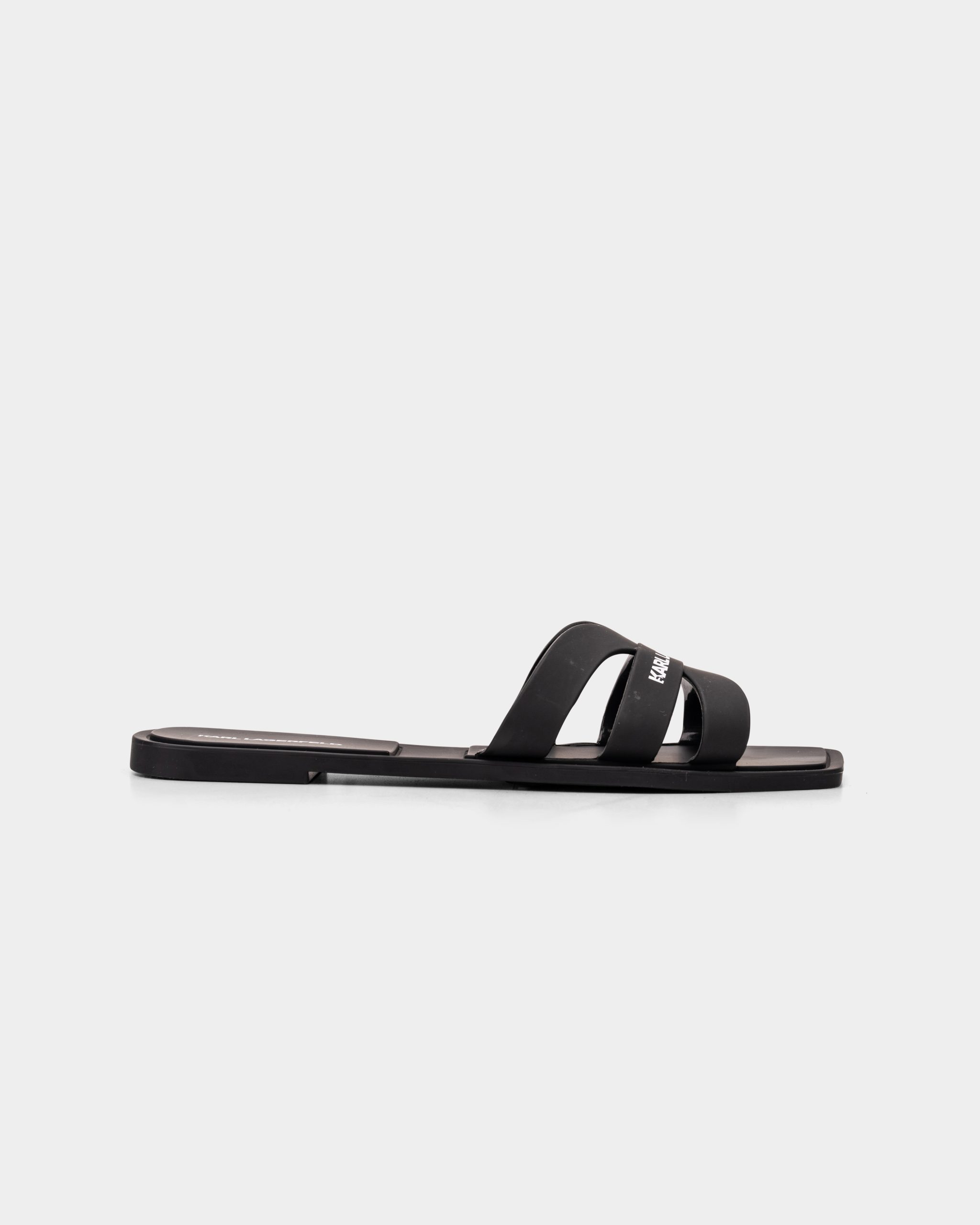 Karl Lagerfeld Ladies Jelly IV Matt Slide Black Leather KL80025 V00