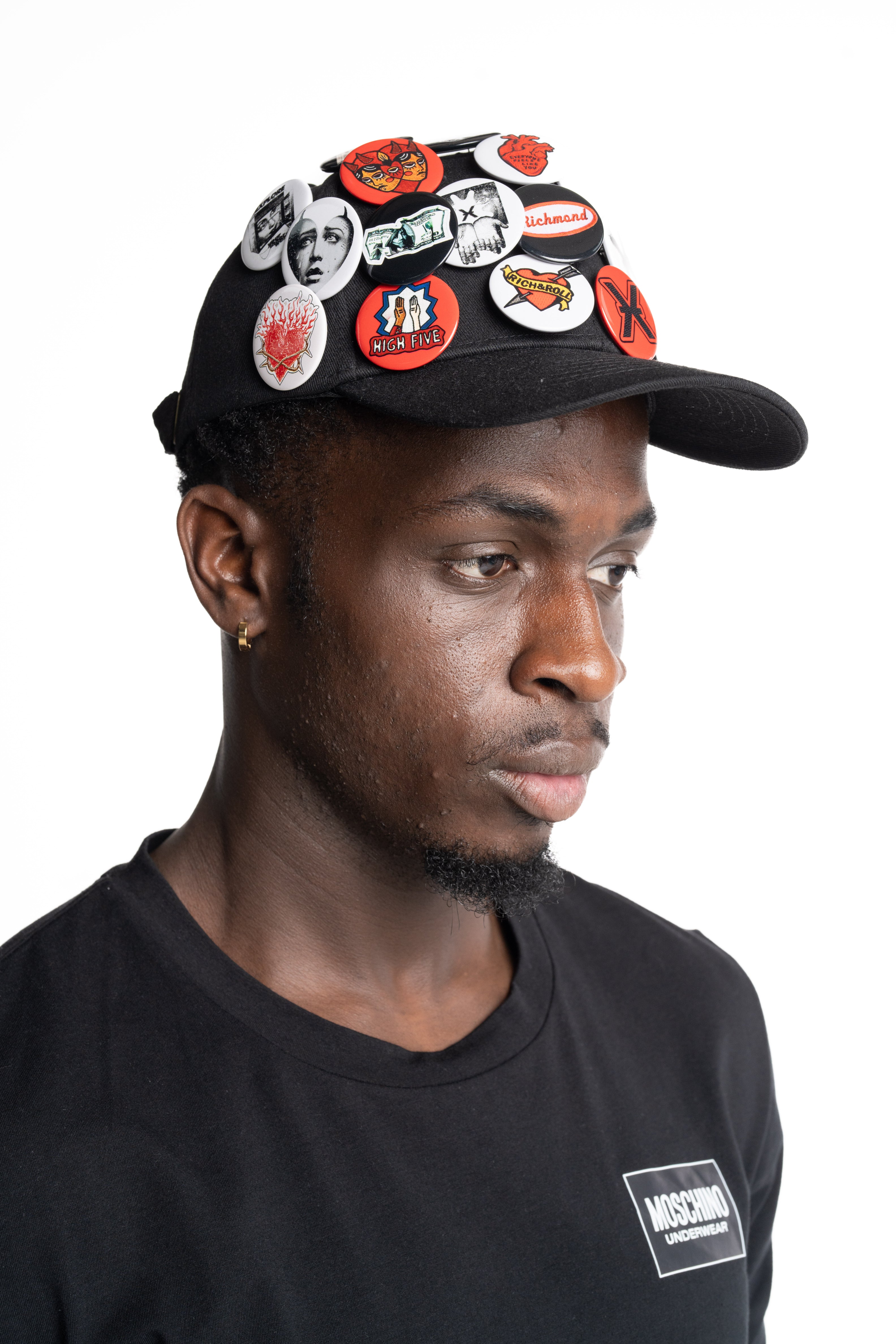 John Richmond Men's Baseball Cap Alam | UMA25399BTTA-Black