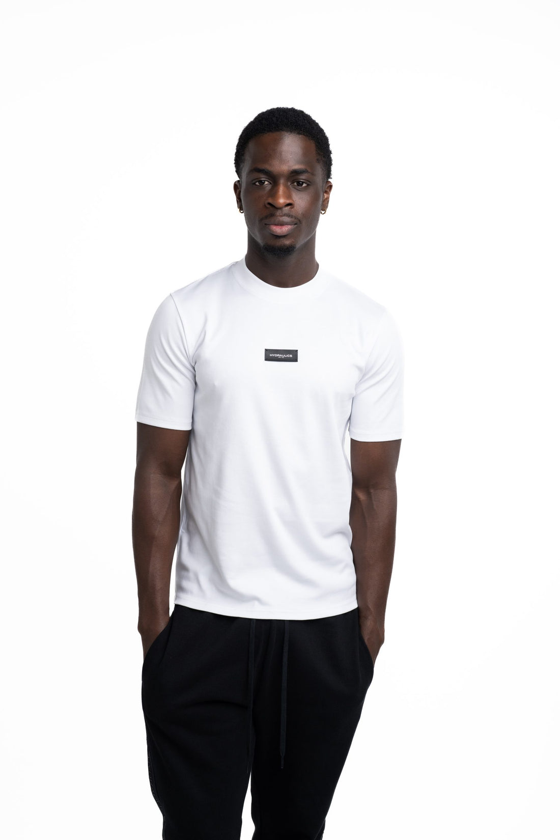 Hydraulics Men's Regular Fit Leather Badge T Shirt White |
