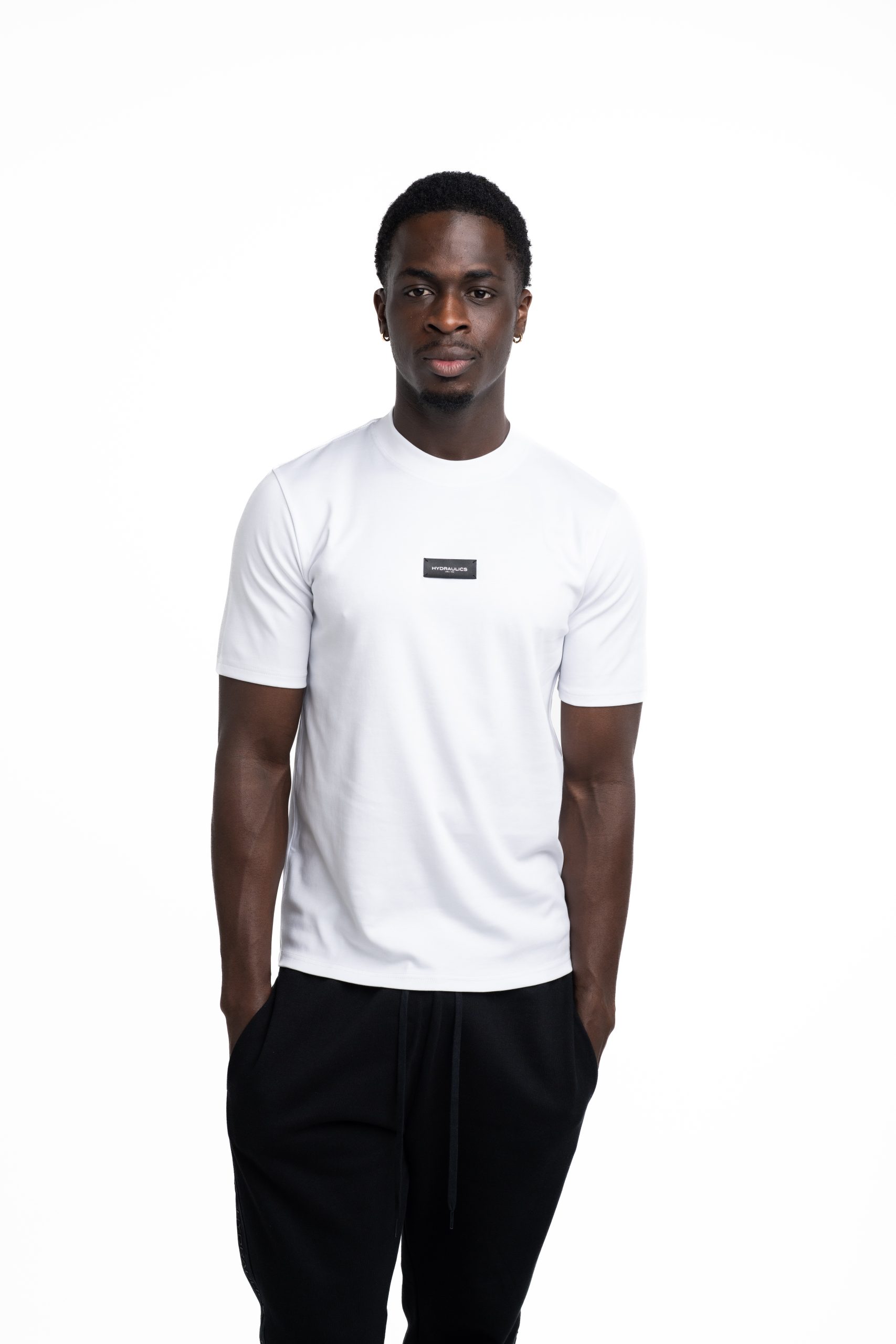 Hydraulics Men's Regular Fit Leather Badge T Shirt White |