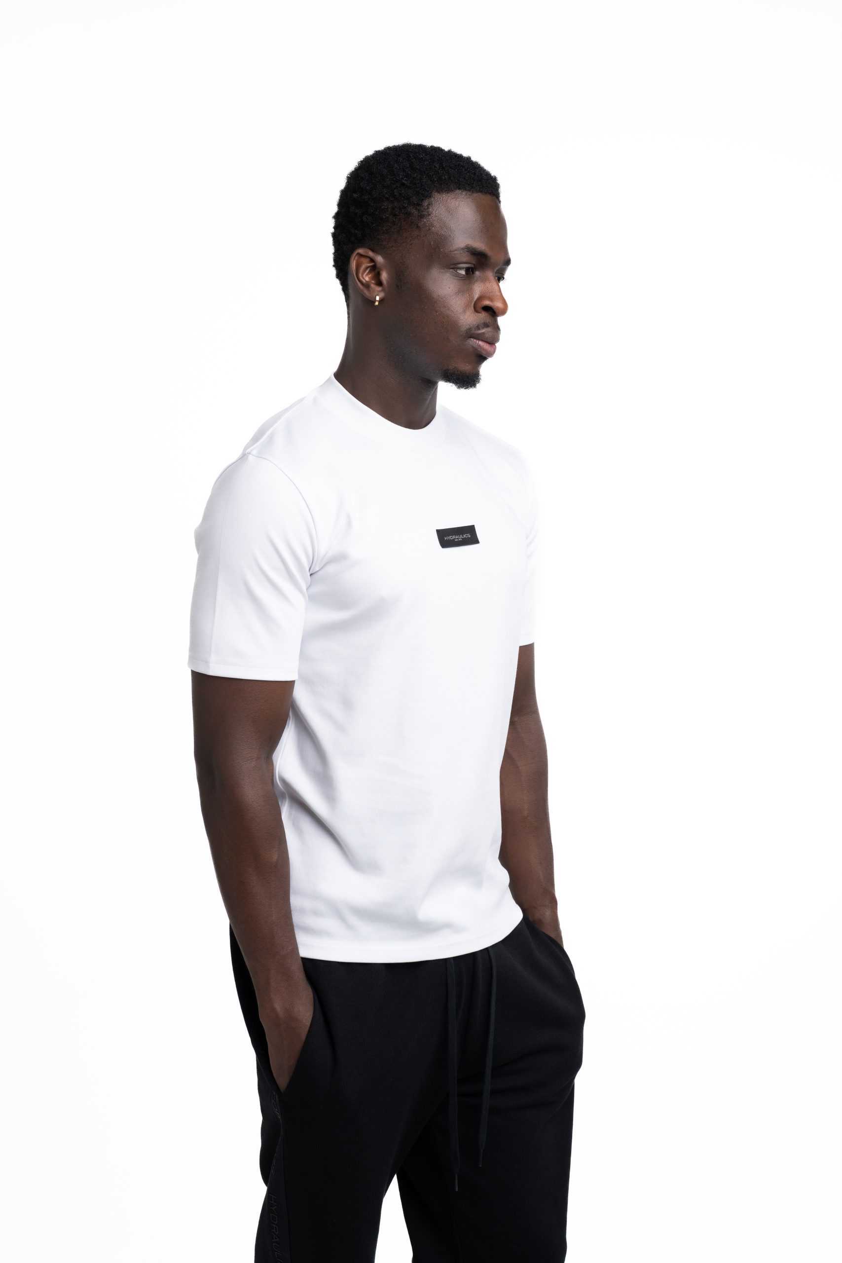 Hydraulics Men's Regular Fit Leather Badge T Shirt White |