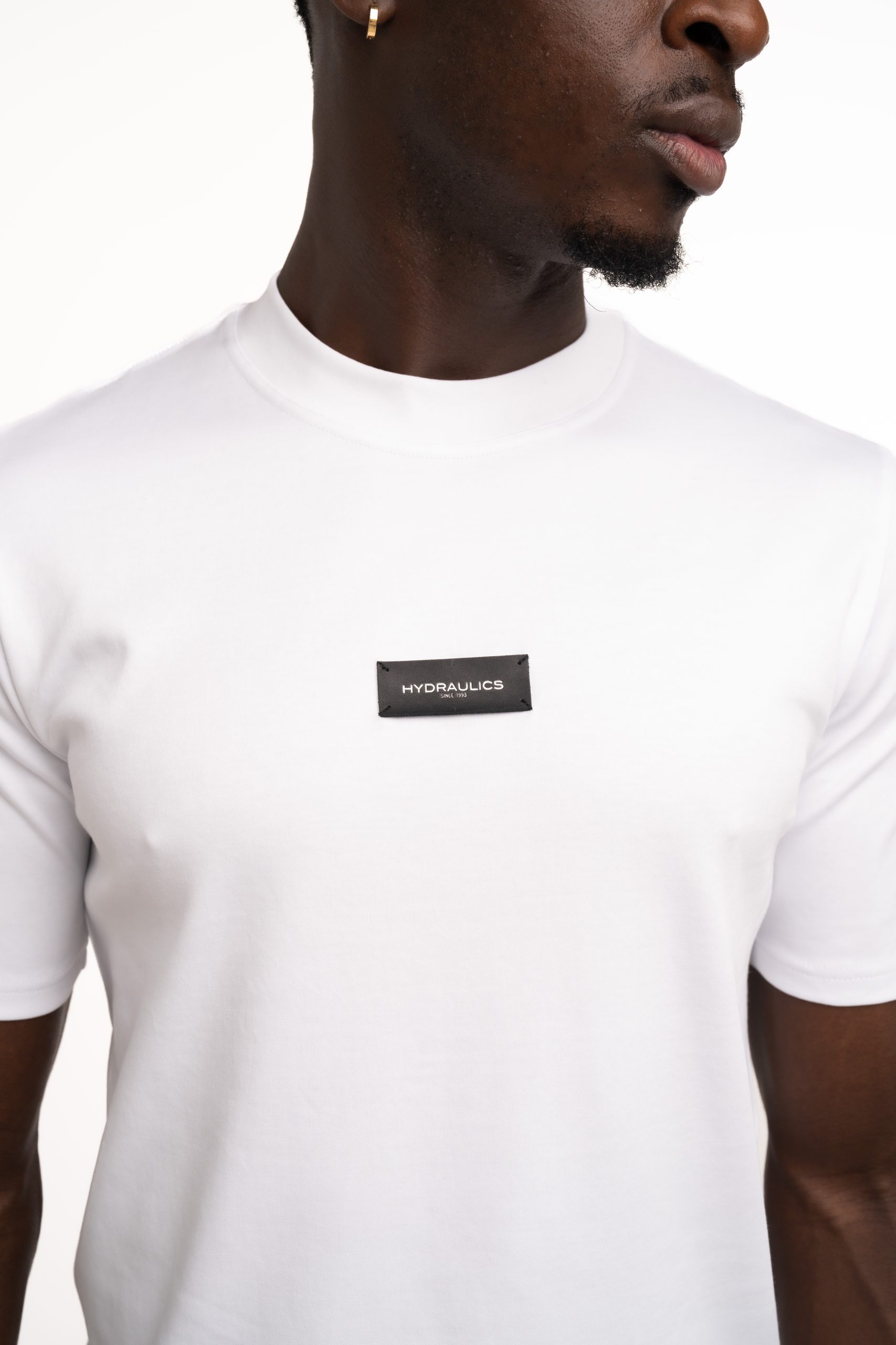 Hydraulics Men's Regular Fit Leather Badge T Shirt White |