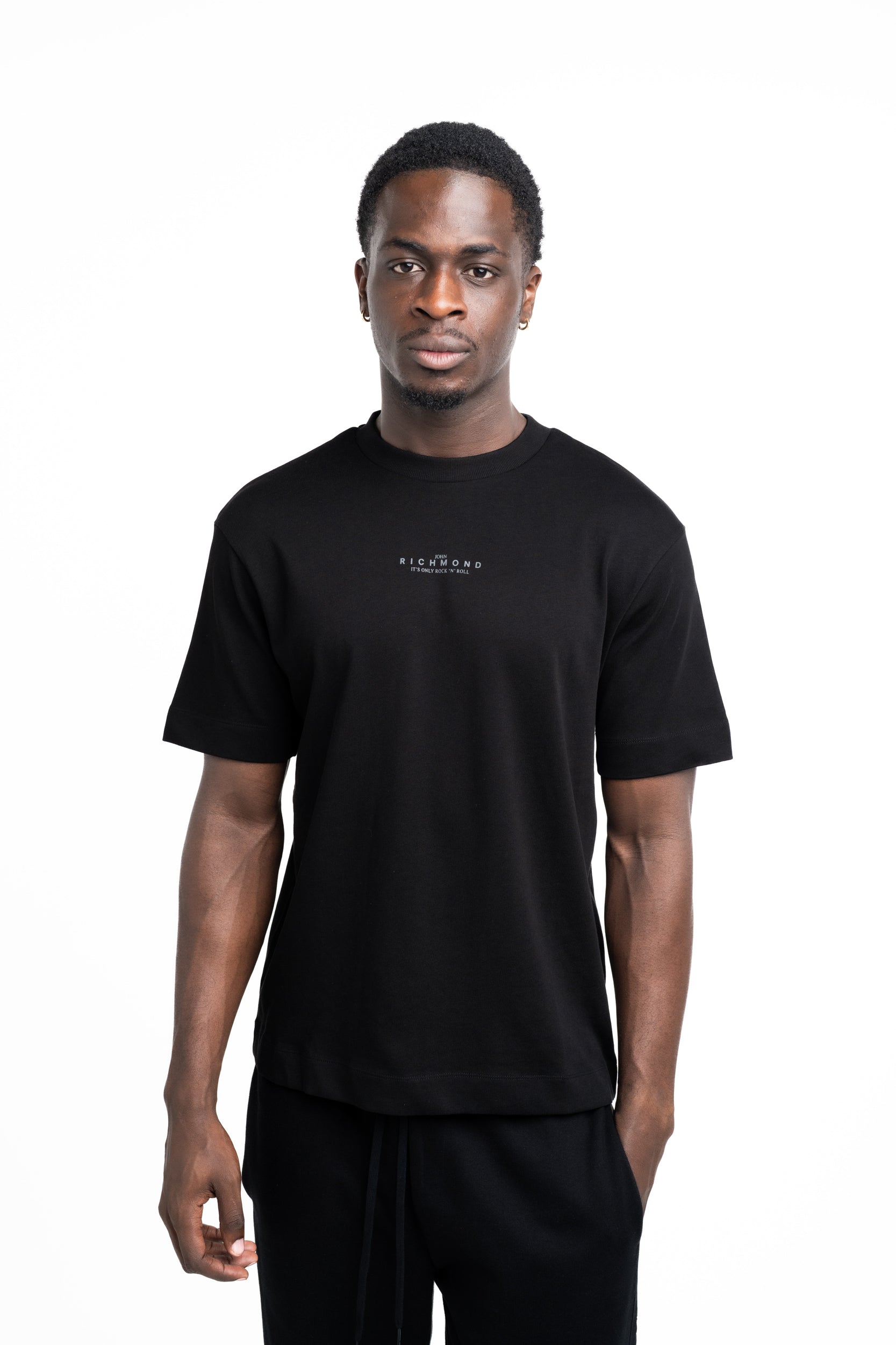 John Richmond Men's T Shirt Hermoso| HMP25069TST9-Black/Wht