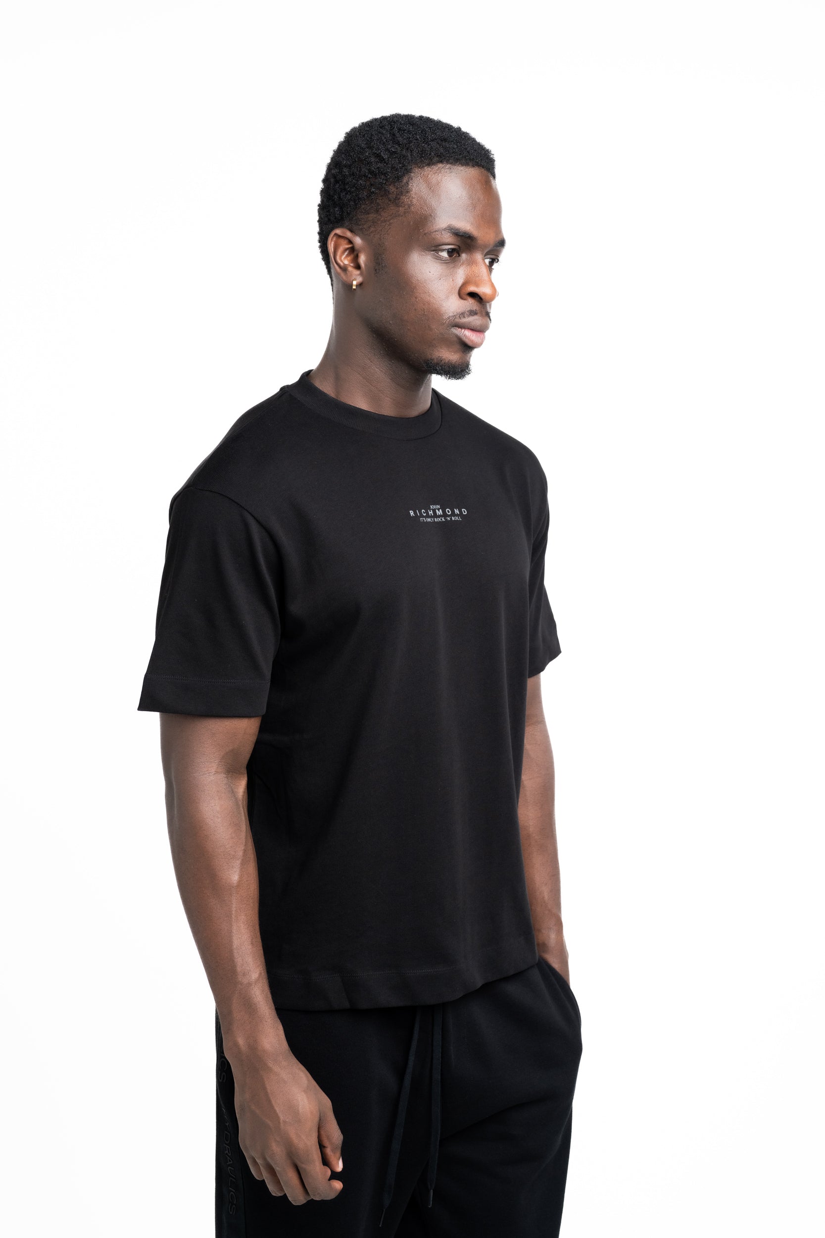 John Richmond Men's T Shirt Hermoso| HMP25069TST9-Black/Wht