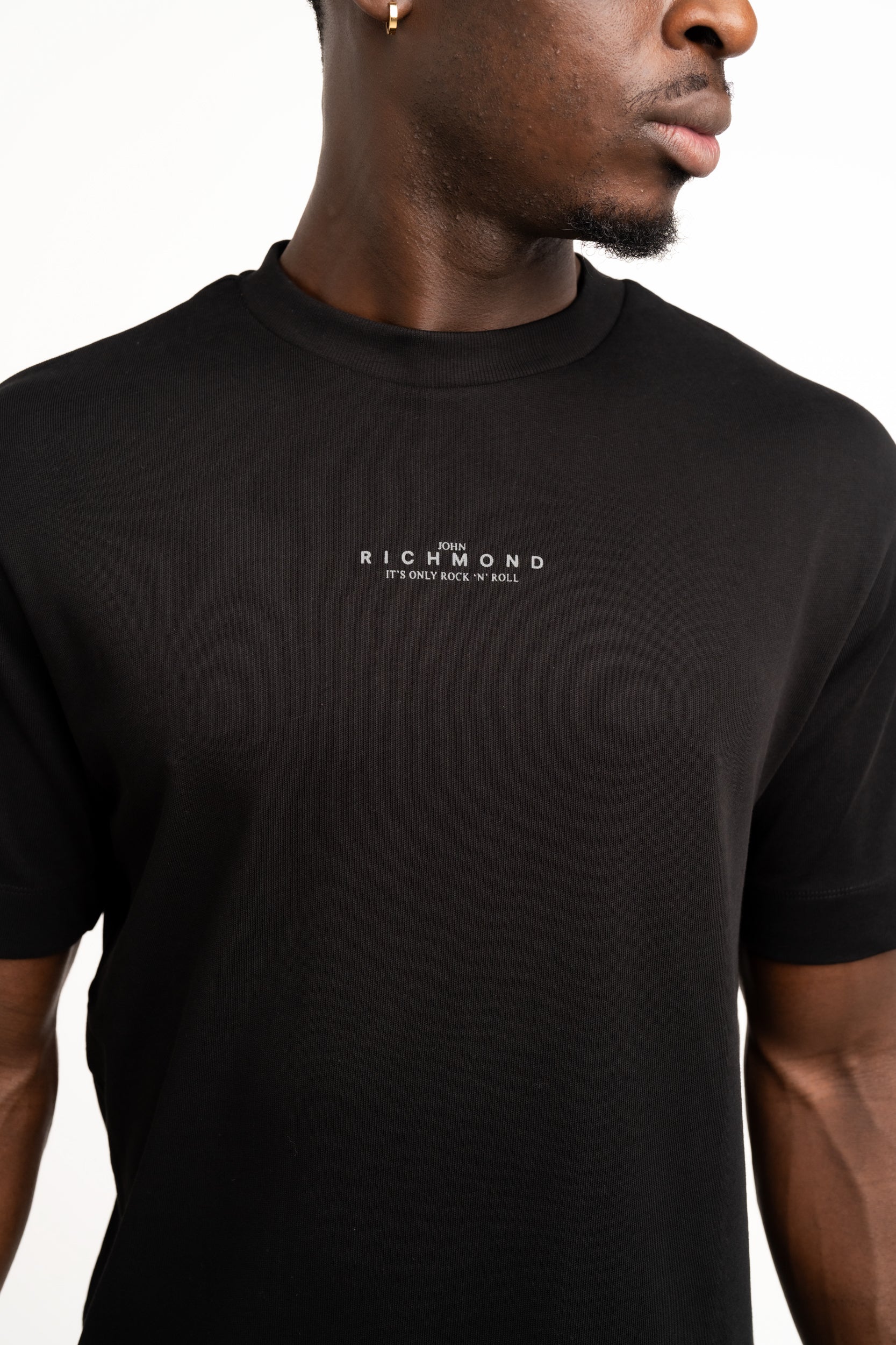 John Richmond Men's T Shirt Hermoso| HMP25069TST9-Black/Wht
