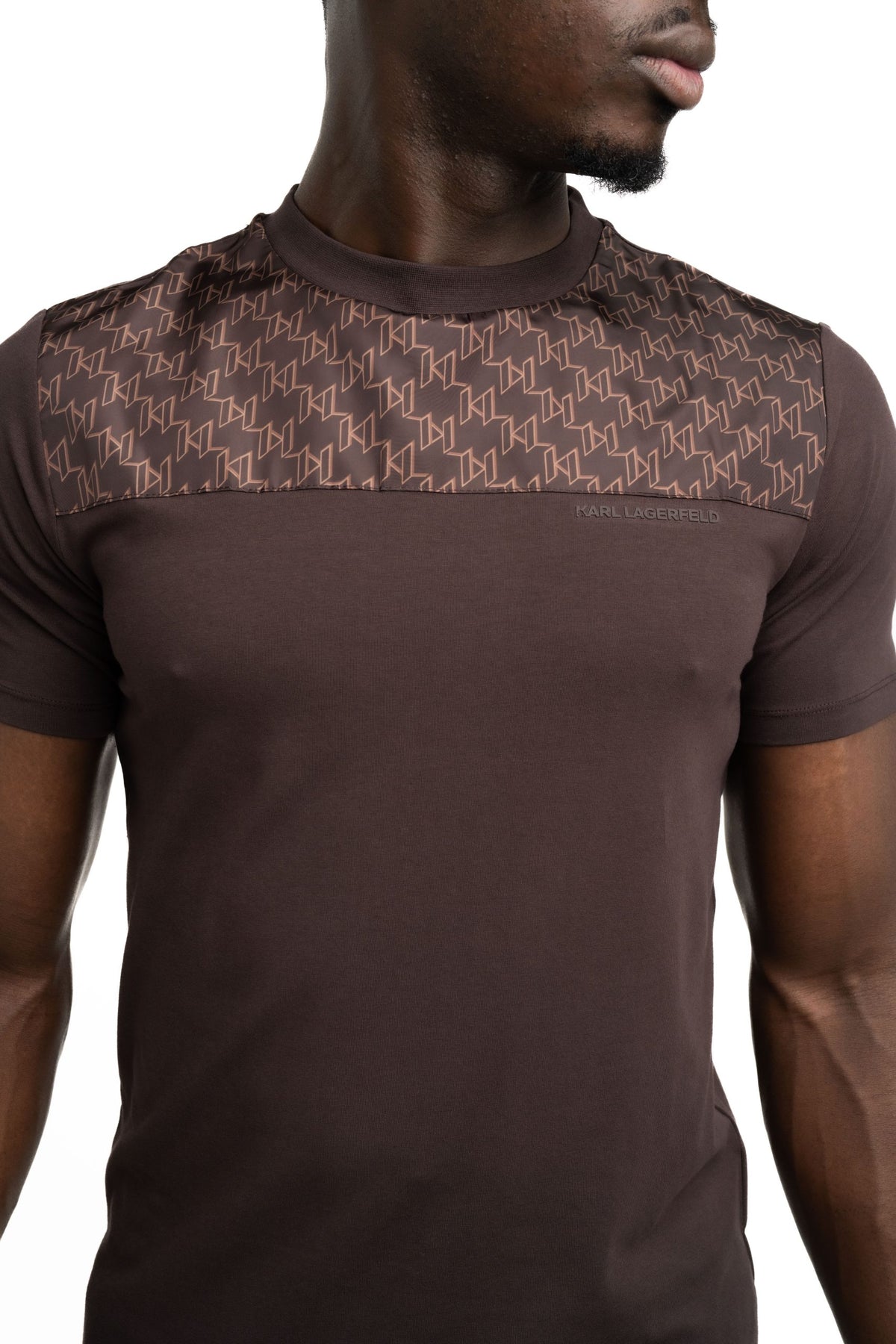 Karl Lagerfeld Men's T Shirt Crewneck Black/Brown | 7550305612-490