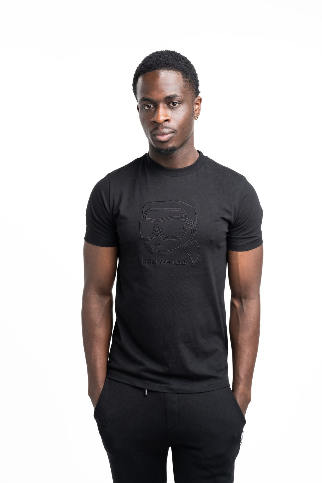 Karl Lagerfeld Men's T Shirt Crewneck Black | 7550525612-990