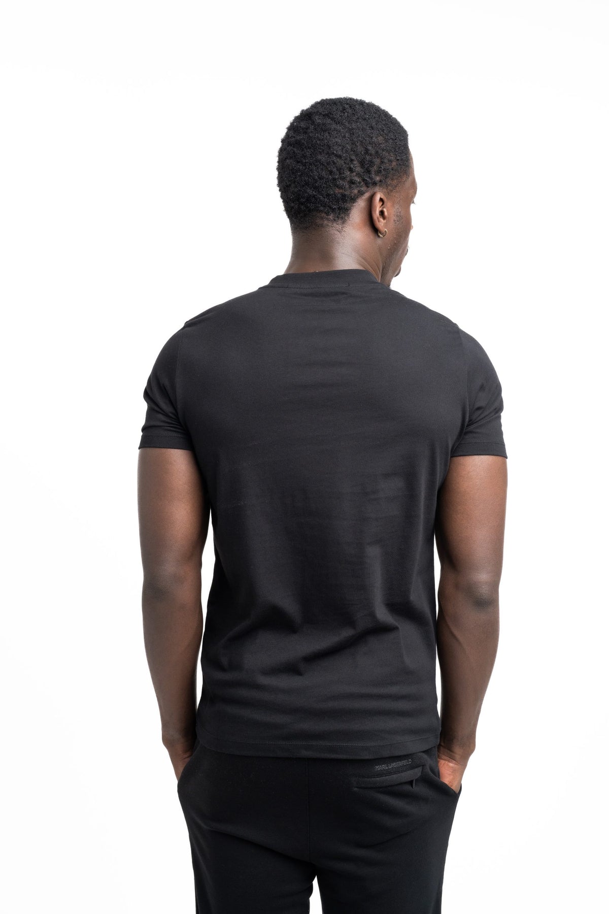 Karl Lagerfeld Men's T Shirt Crewneck Black | 7550525612-990