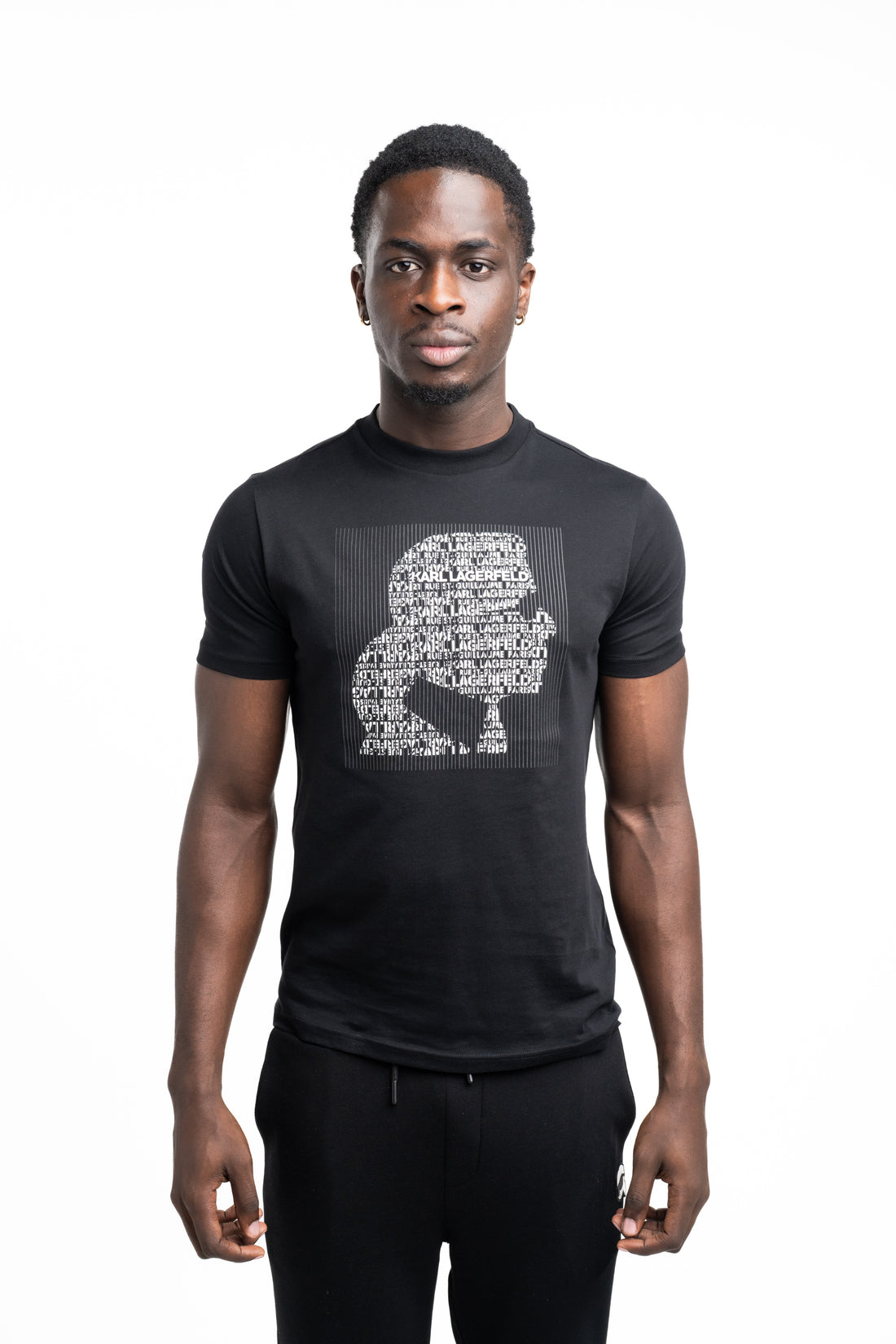 Karl Lagerfeld Men's T Shirt Crewneck Black | 7550755612-990