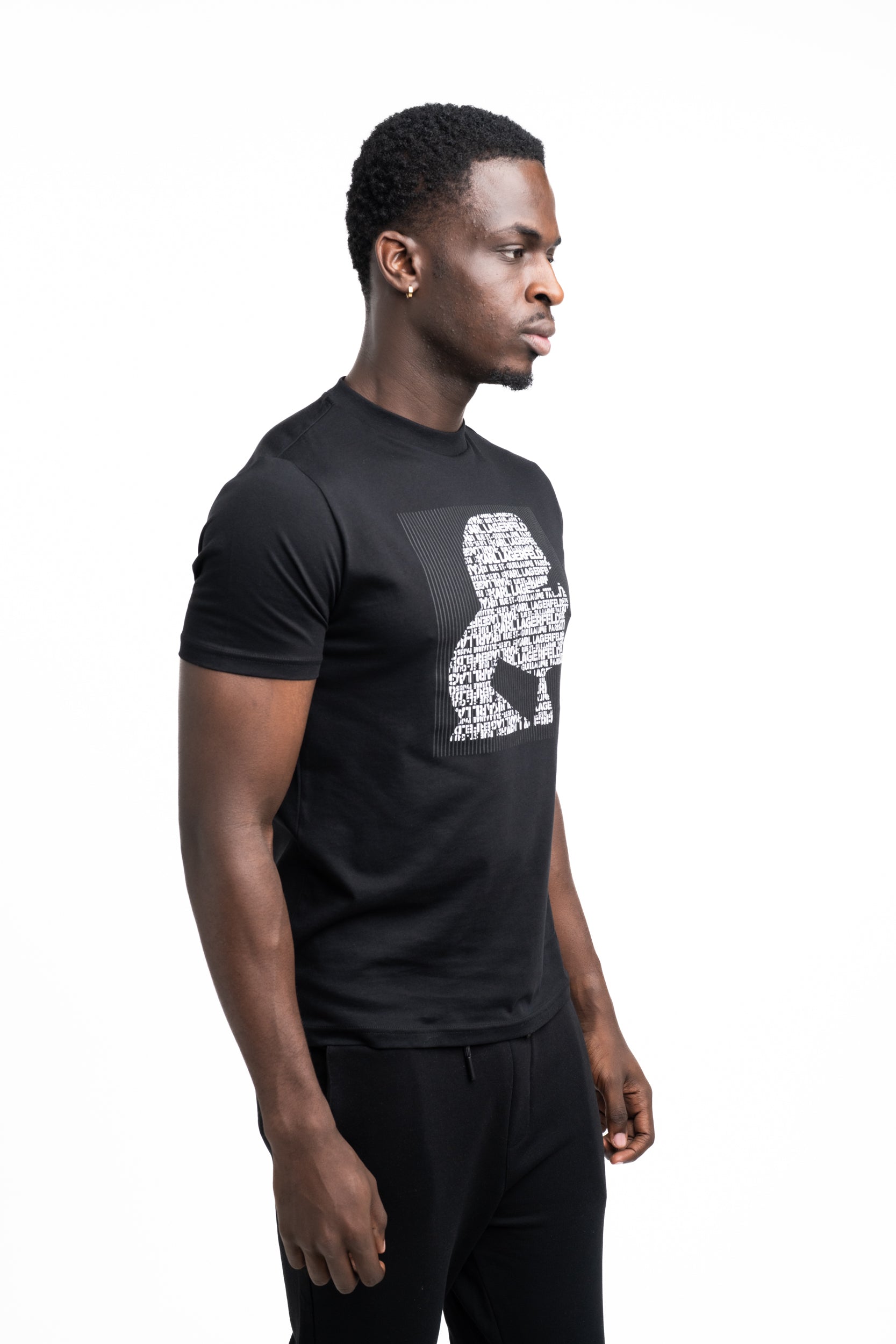Karl Lagerfeld Men's T Shirt Crewneck Black | 7550755612-990