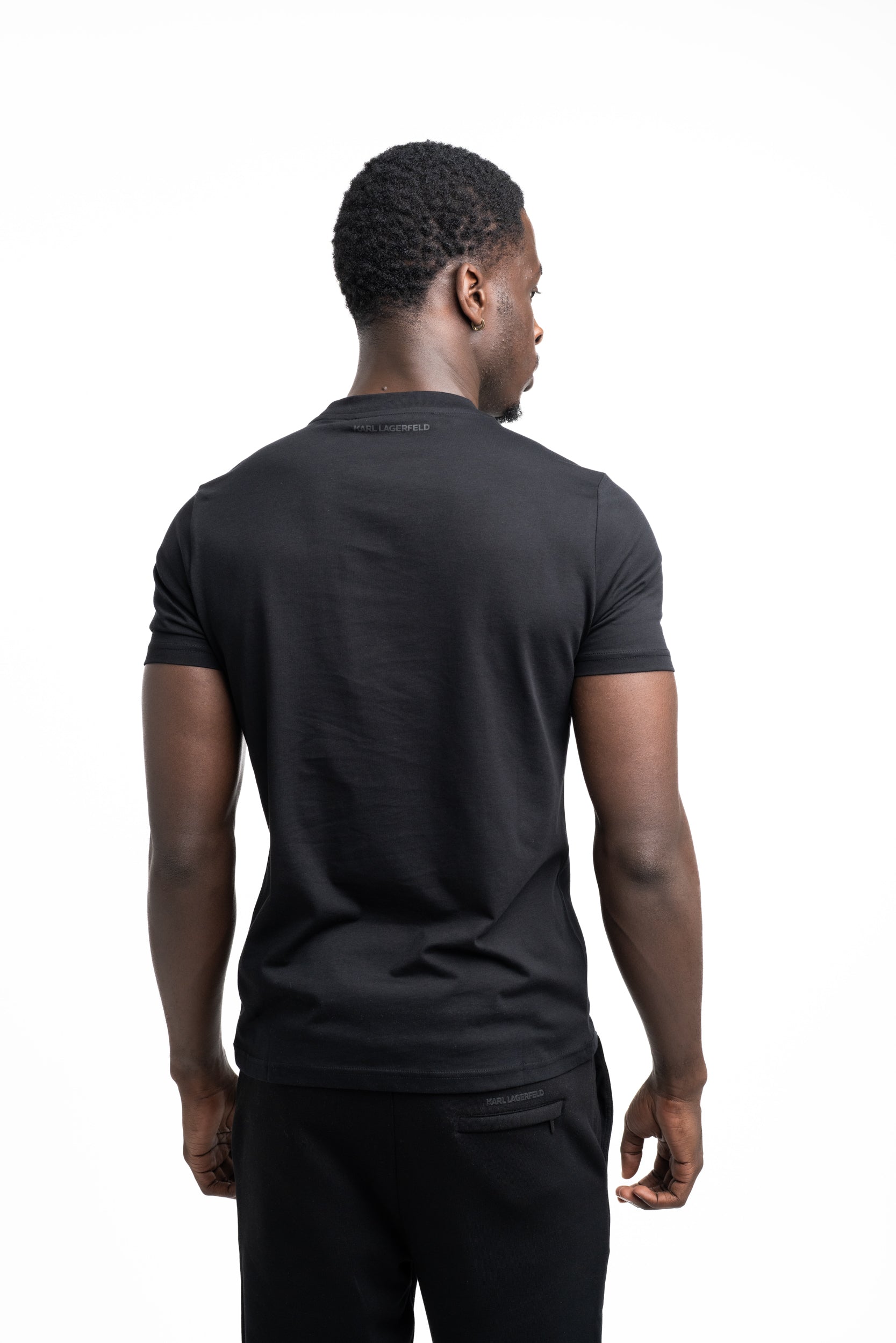 Karl Lagerfeld Men's T Shirt Crewneck Black | 7550755612-990