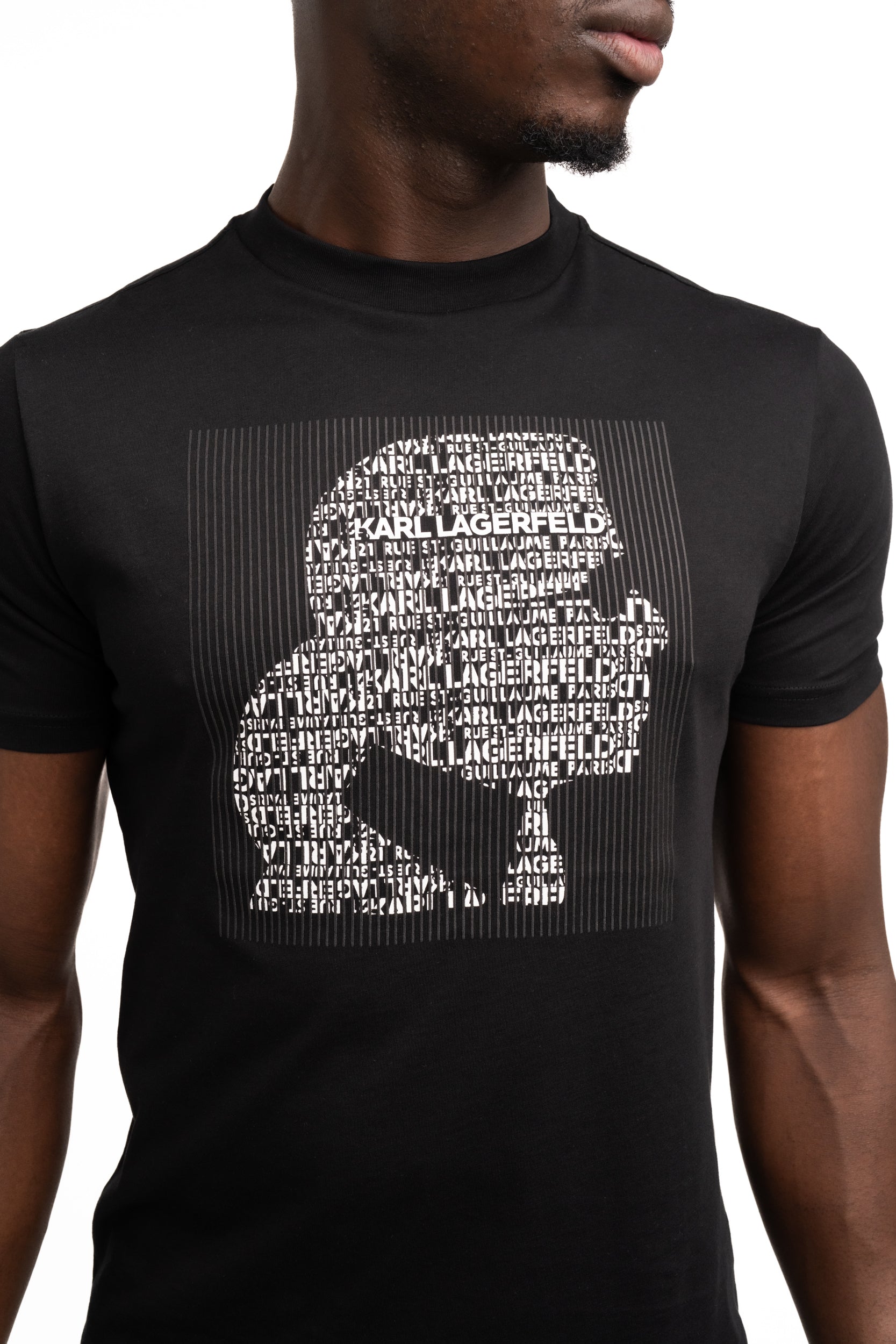 Karl Lagerfeld Men's T Shirt Crewneck Black | 7550755612-990