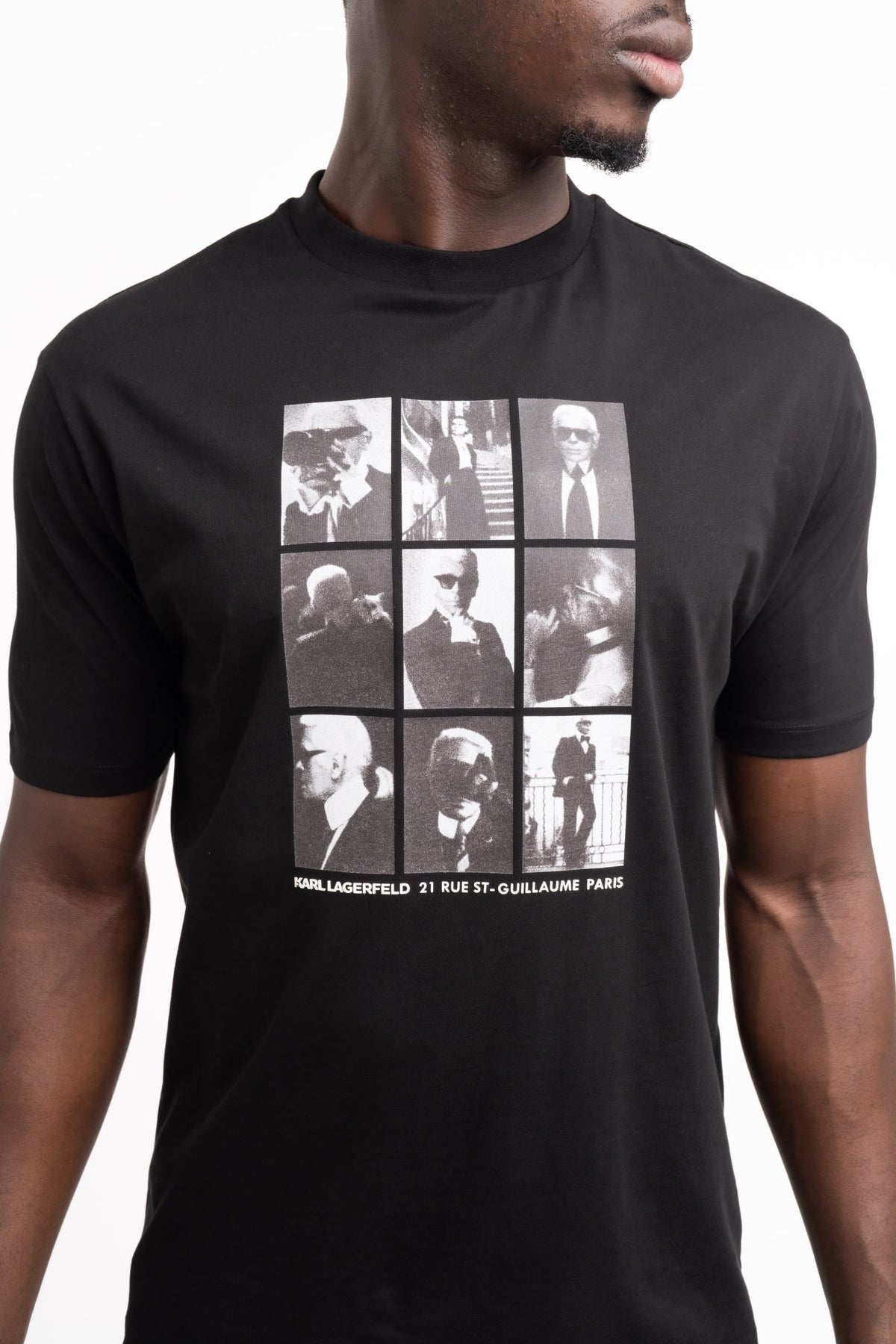 Karl Lagerfeld Men's T Shirt Crewneck Black | 7551495612-990