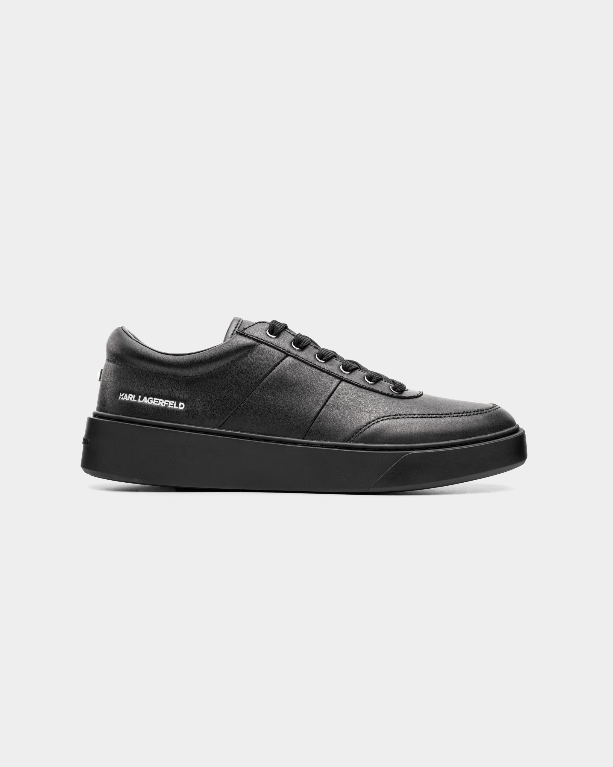 Karl Lagerfeld Men's Flint II U-Front Lo Lace Black Lthr/Mono | KL53326A-00X
