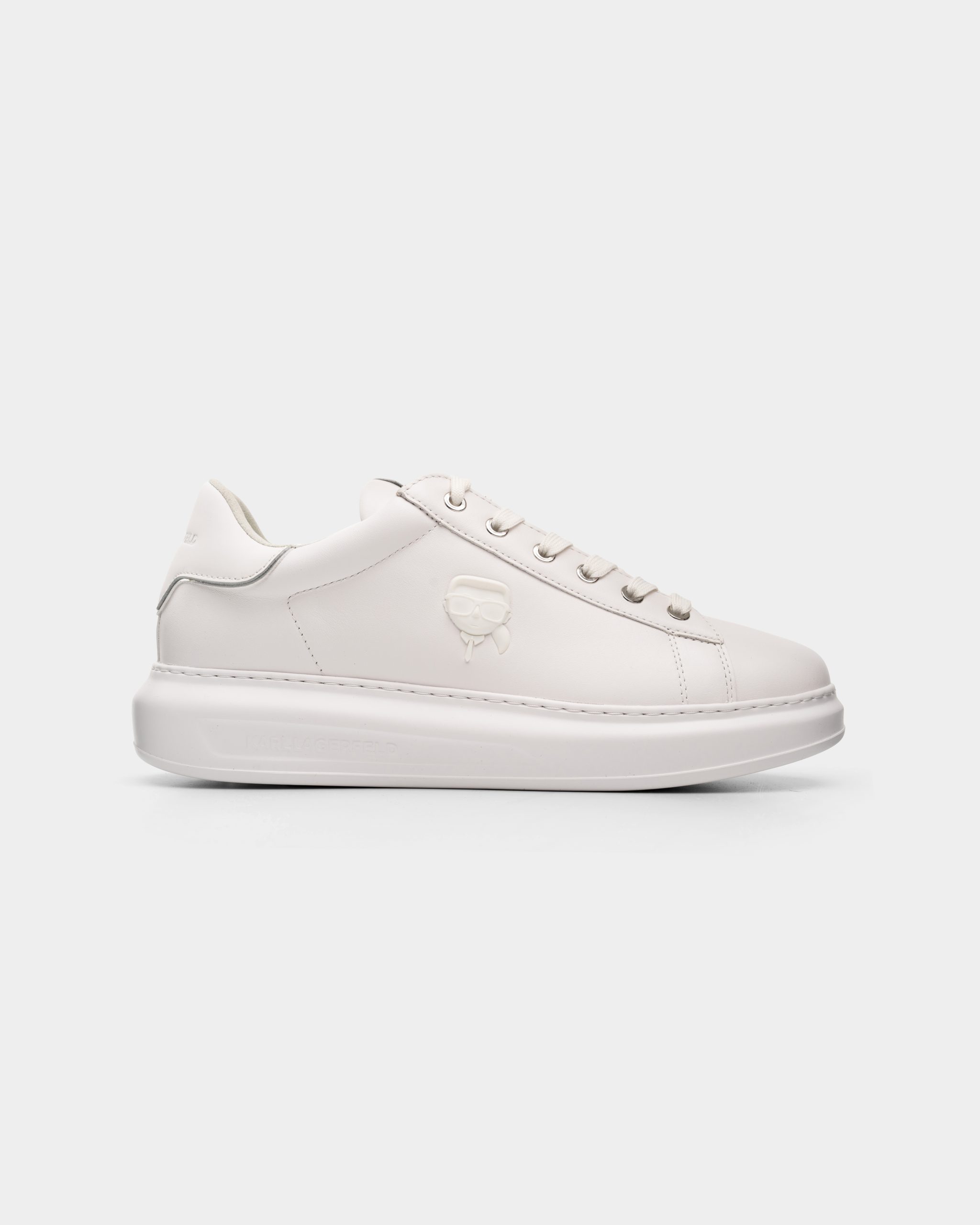 Karl Lagerfeld Men's Kapri NFT Relief Lo Lace White Lthr/Mono | KL52570N-01W