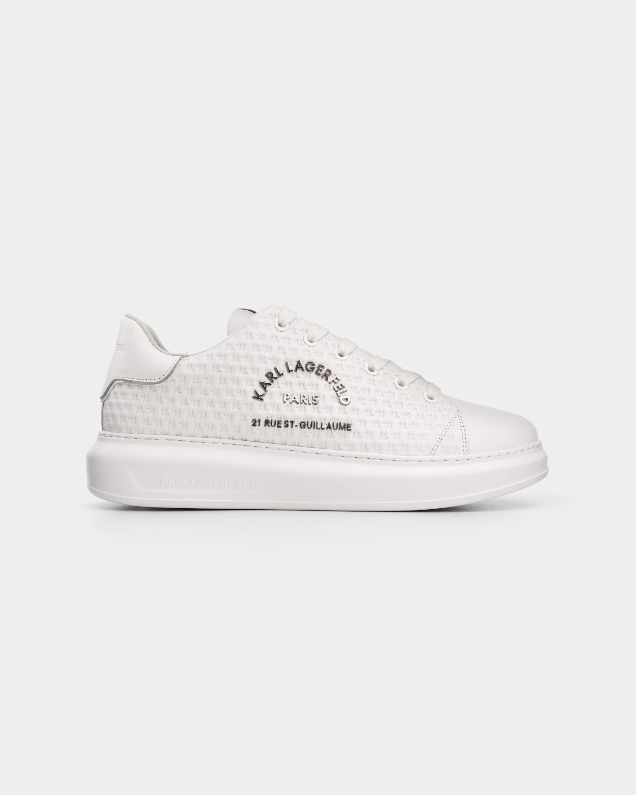Karl Lagerfeld Men's Kapri KL Microgram Lo White Lthr | Hydraulics