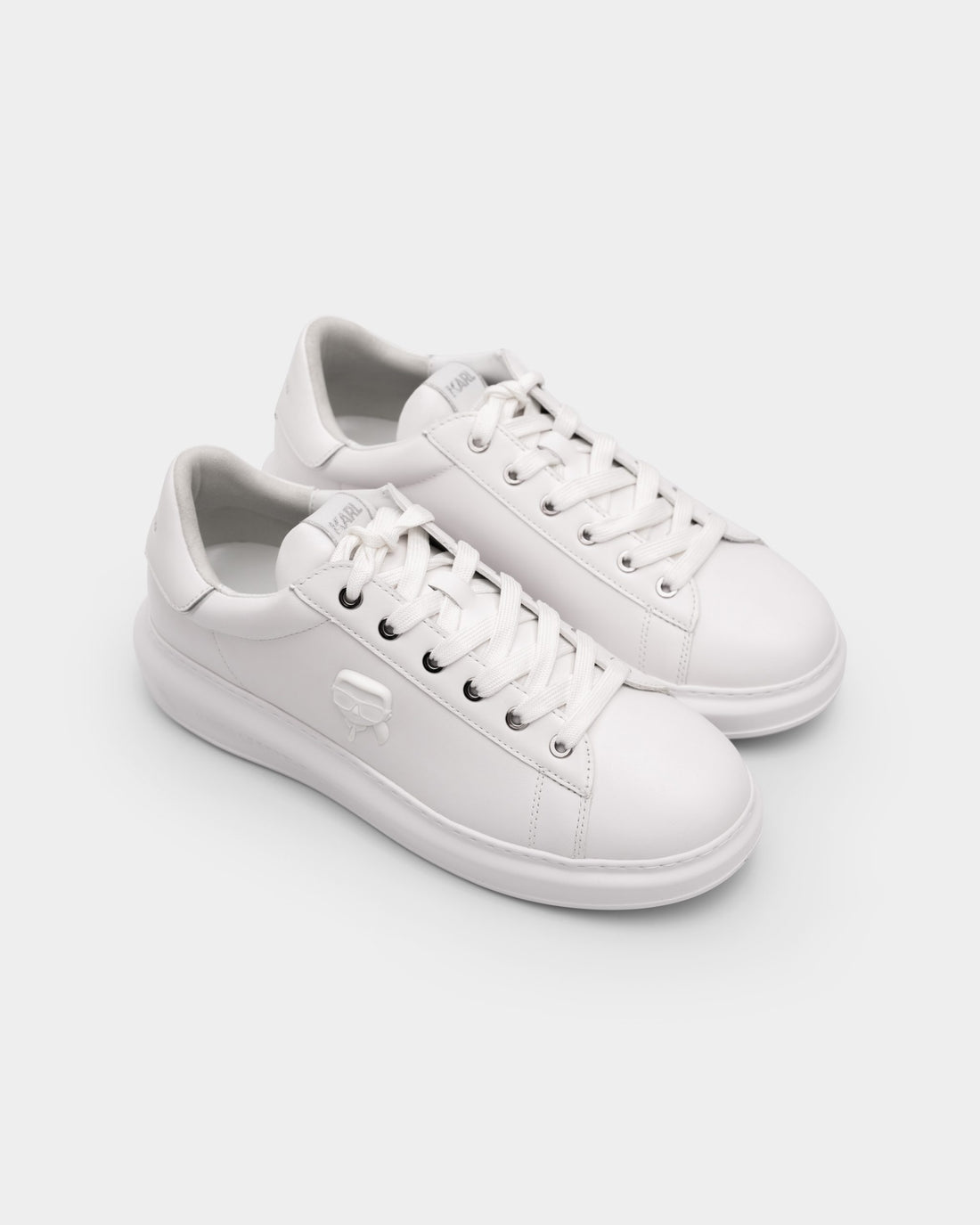 Karl Lagerfeld Men's Kapri NFT Relief Lo Lace White Lthr/Mono | KL52570N-01W