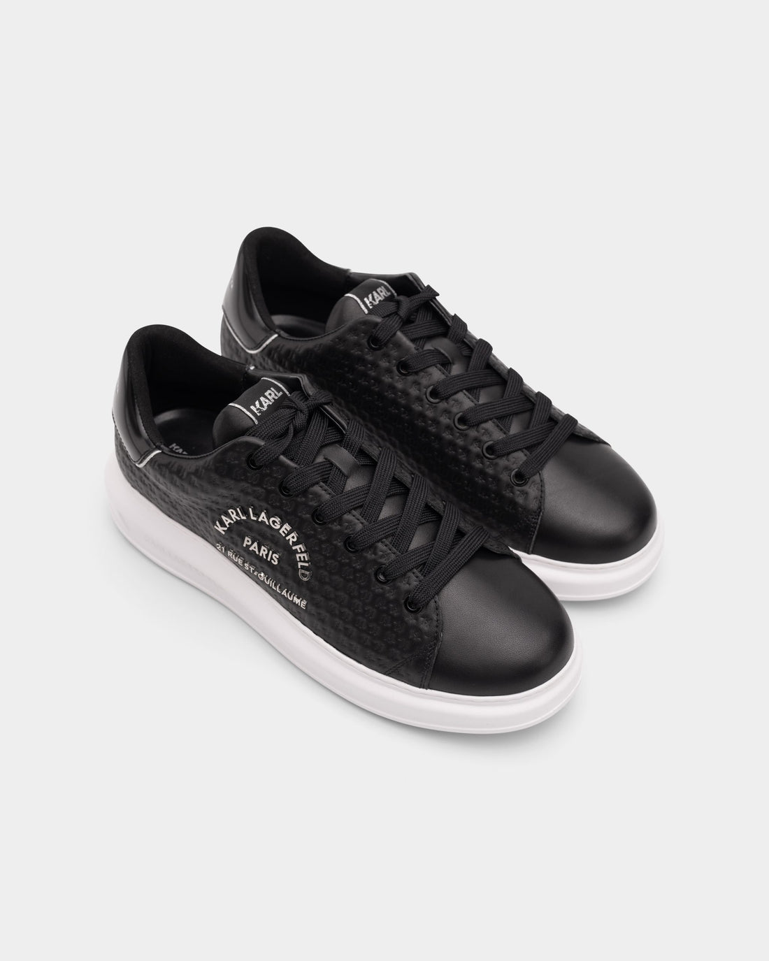 Karl Lagerfeld Men's Kapri KL Microgram Lo Black Lthr | KL52536K-000