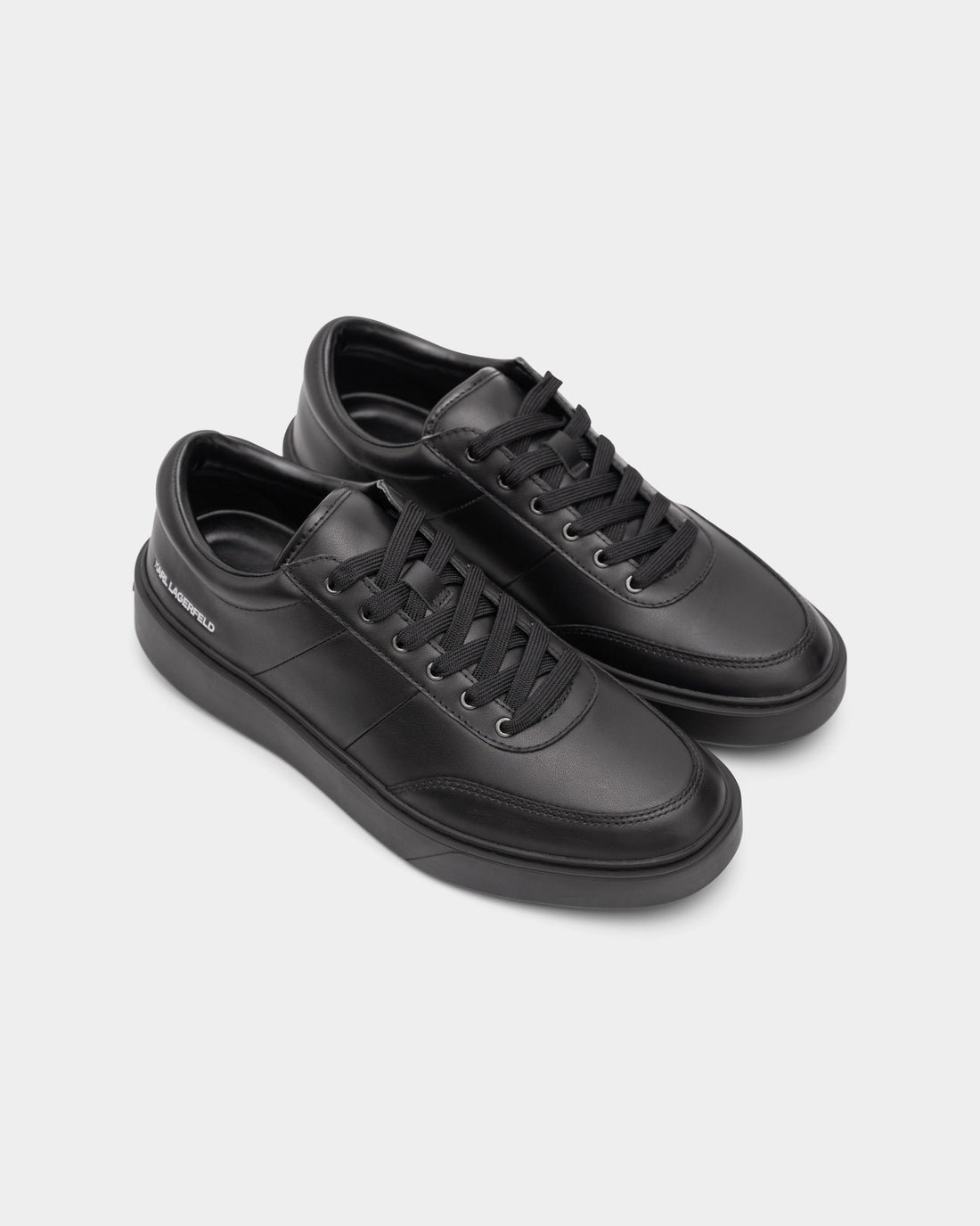 Karl Lagerfeld Men's Flint II U-Front Lo Lace Black Lthr/Mono | KL53326A-00X