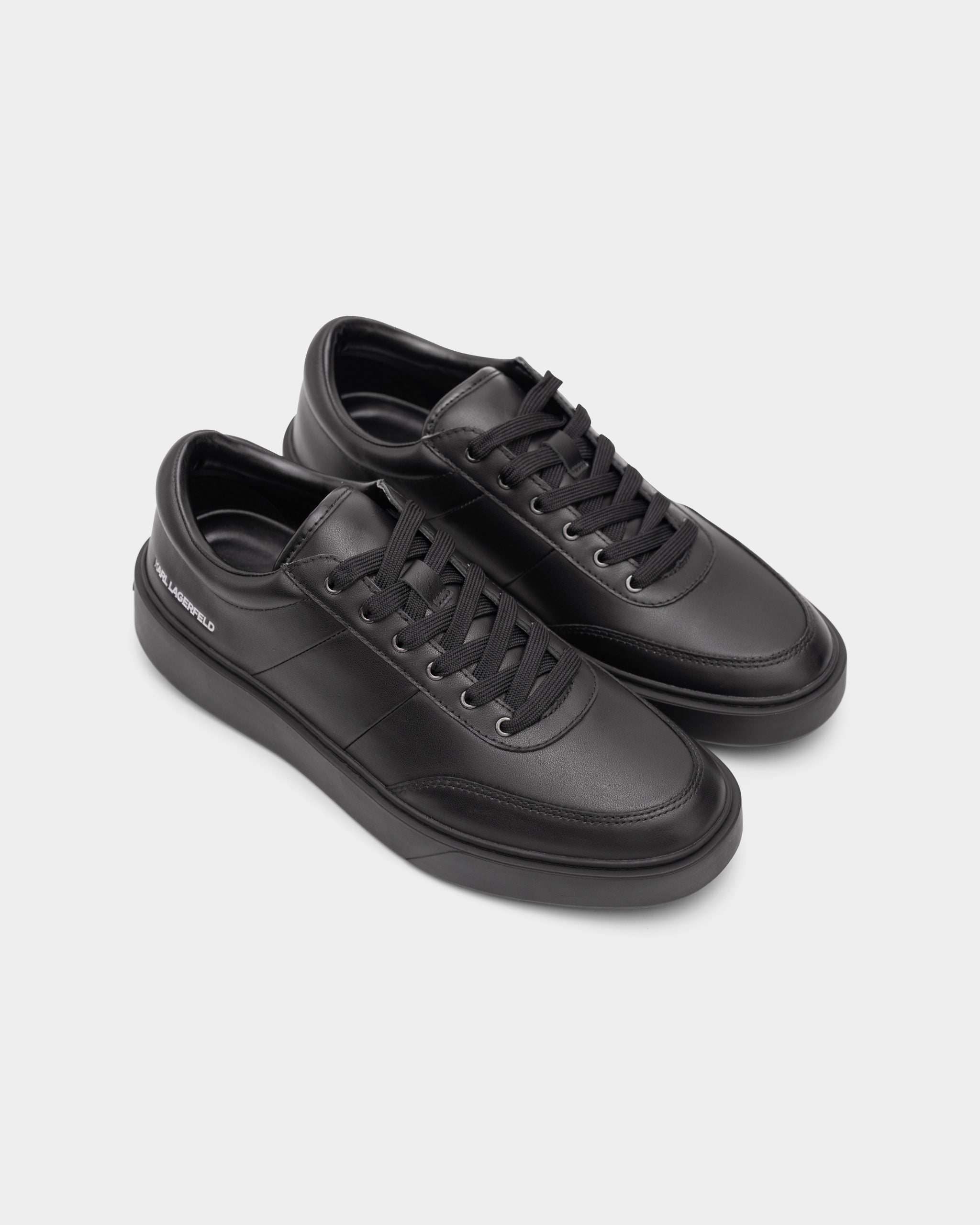 Karl Lagerfeld Men's Flint II U-Front Lo Lace Black Lthr/Mono | KL53326A-00X