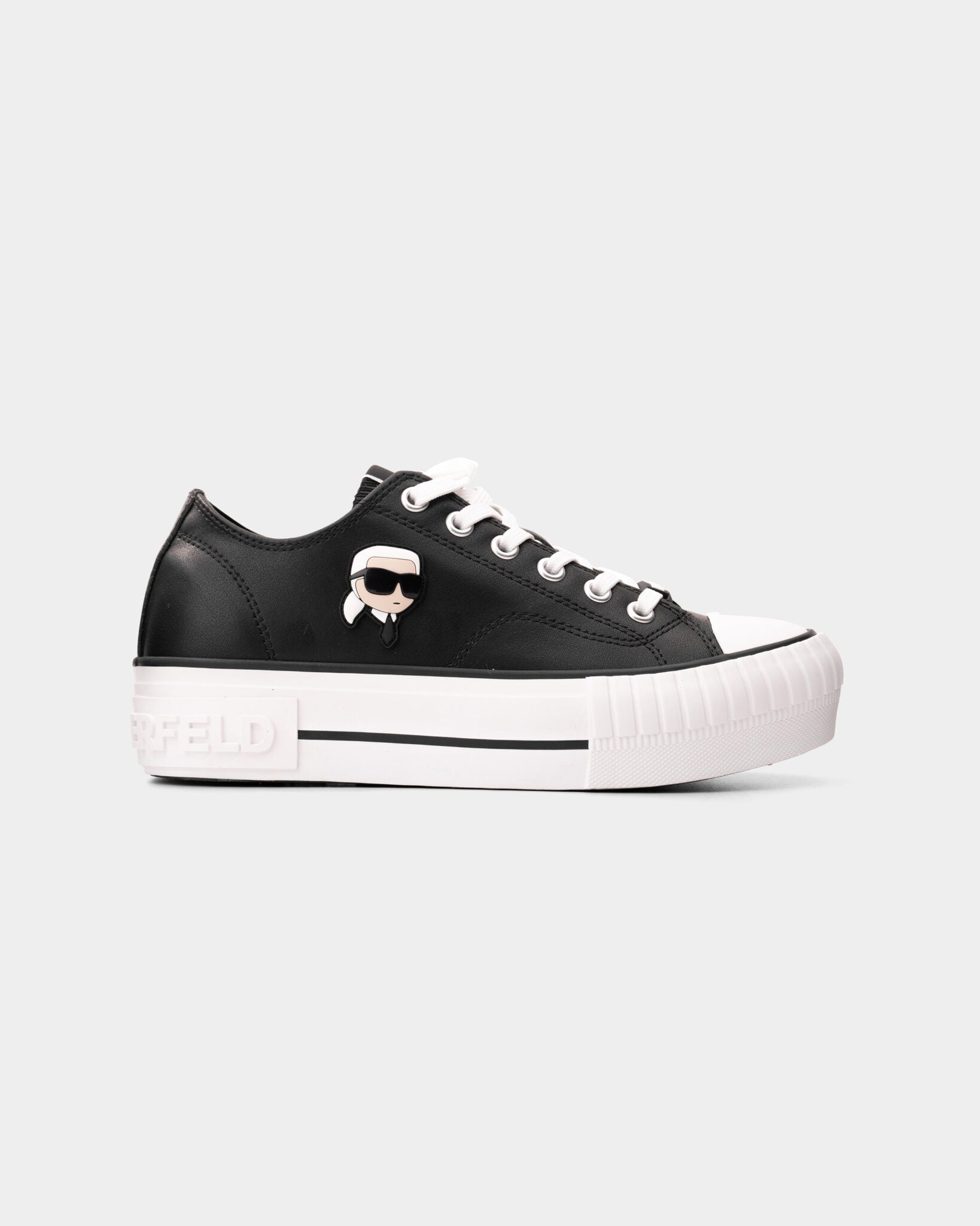 Karl Lagerfeld Ladies Kampus Max NFT Twin Patch Lo Black Lthr KL60425T 000