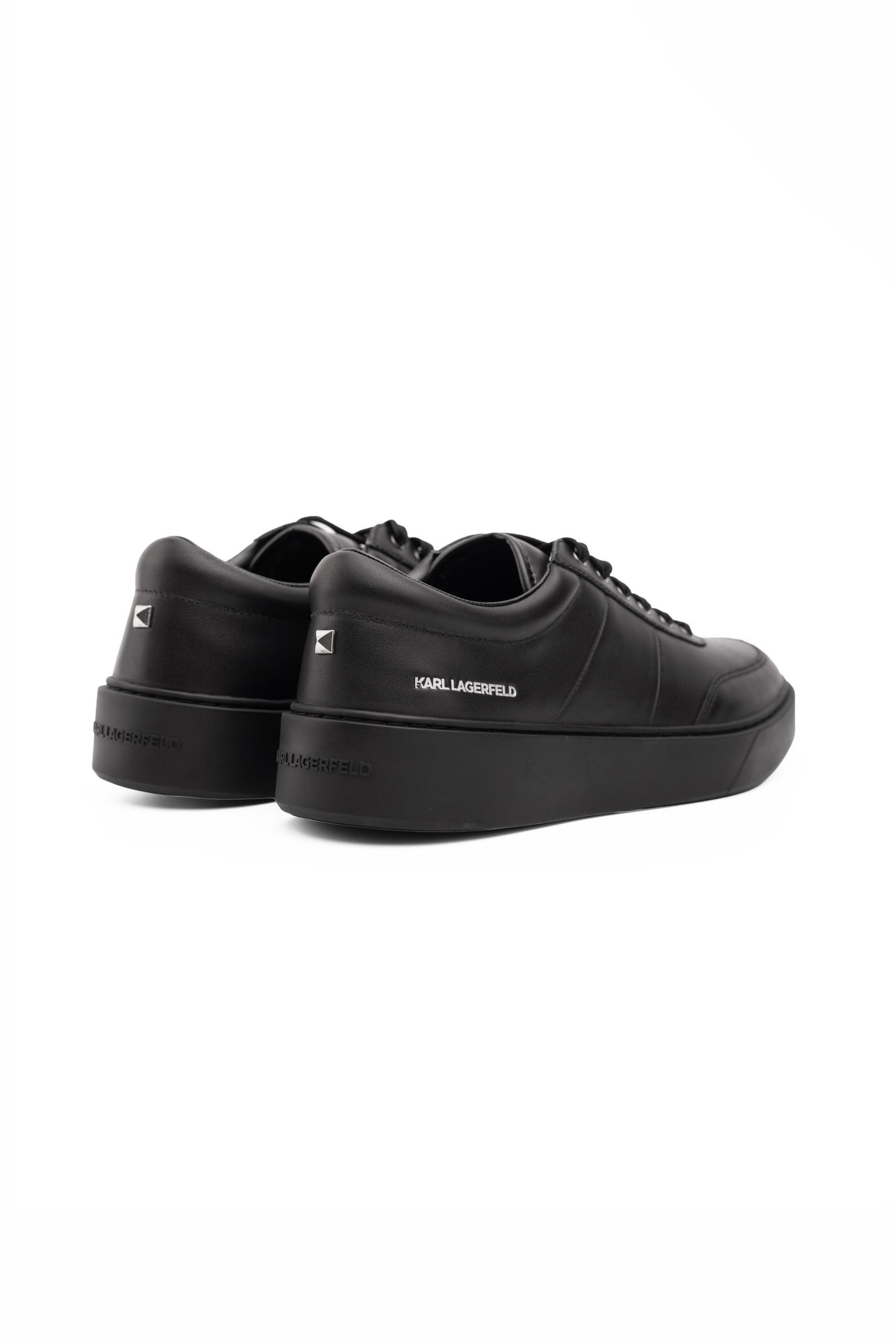 Karl Lagerfeld Men's Flint II U-Front Lo Lace Black Lthr/Mono | KL53326A-00X