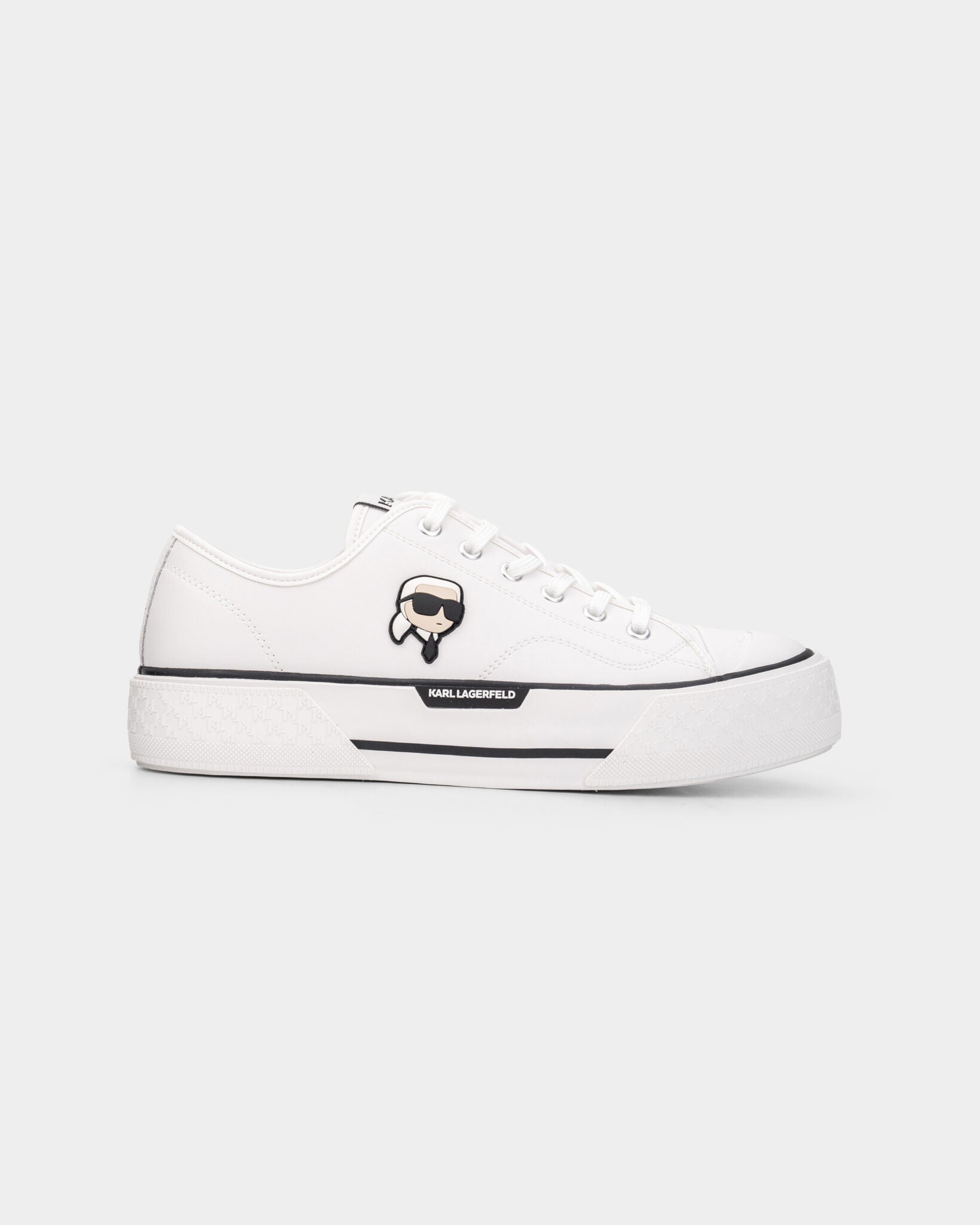 Core) Karl Lagerfeld Men's Kampus Maxi NFT Lo Lthr White Lthr
