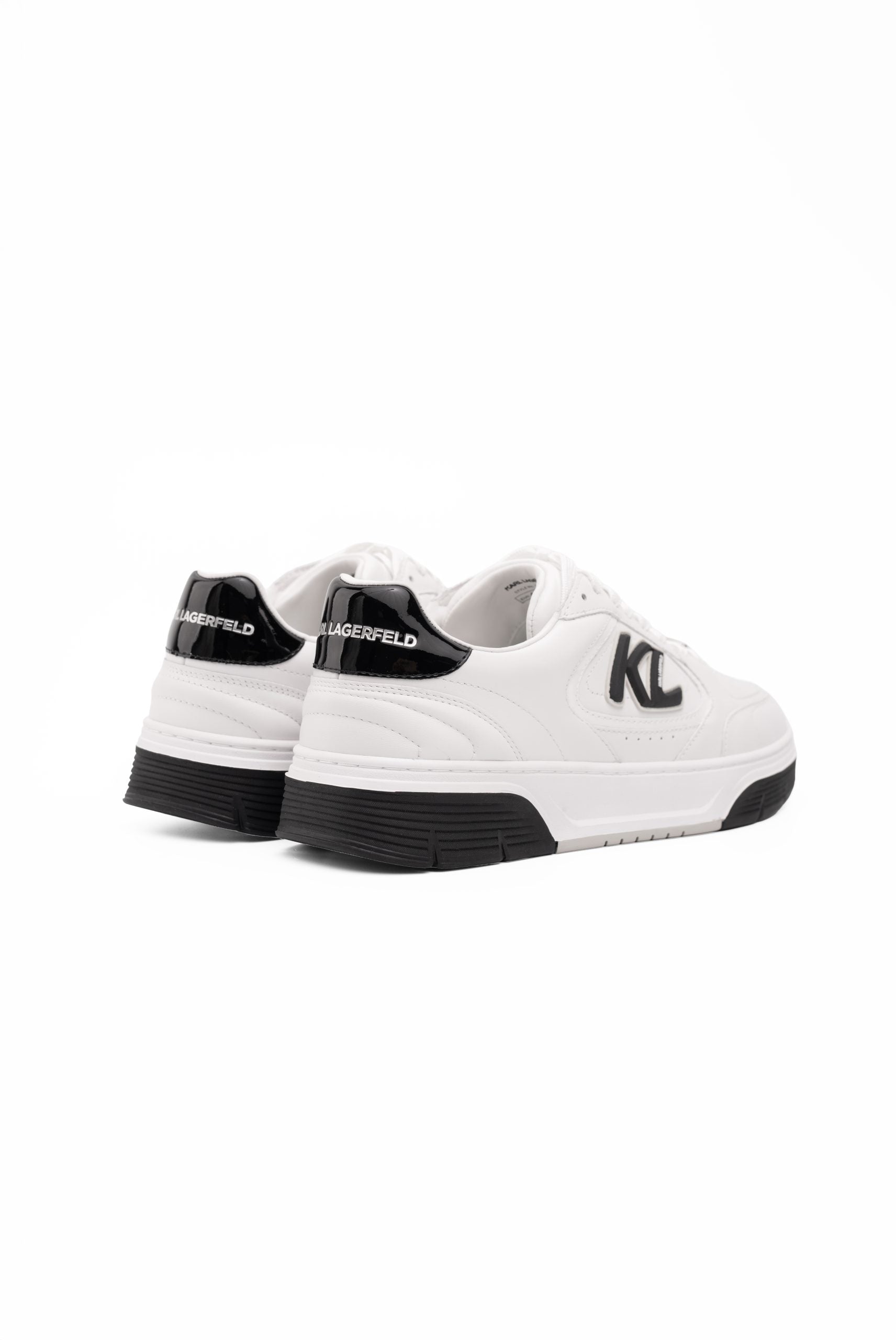 Karl Lagerfeld Men's Kourtney Sidetrim Lo Lace White Lthr w/Black | KL53025-010