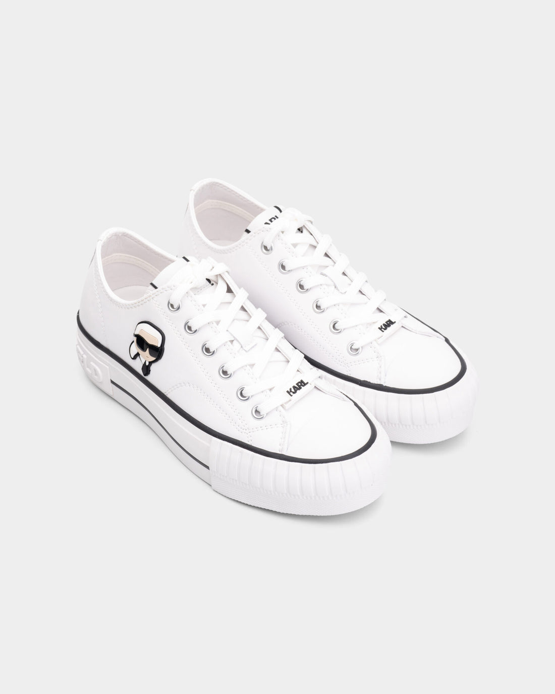 Karl Lagerfeld Ladies Kampus Max NFT Twin Patch Lo White Lthr KL60425T 011