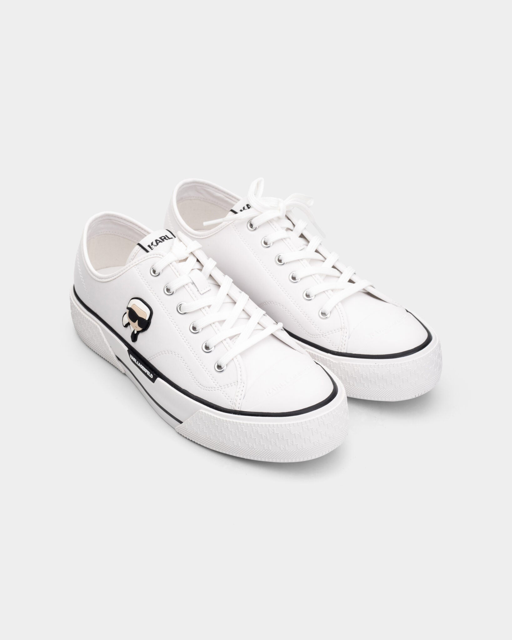 Core) Karl Lagerfeld Men's Kampus Maxi NFT Lo Lthr White Lthr