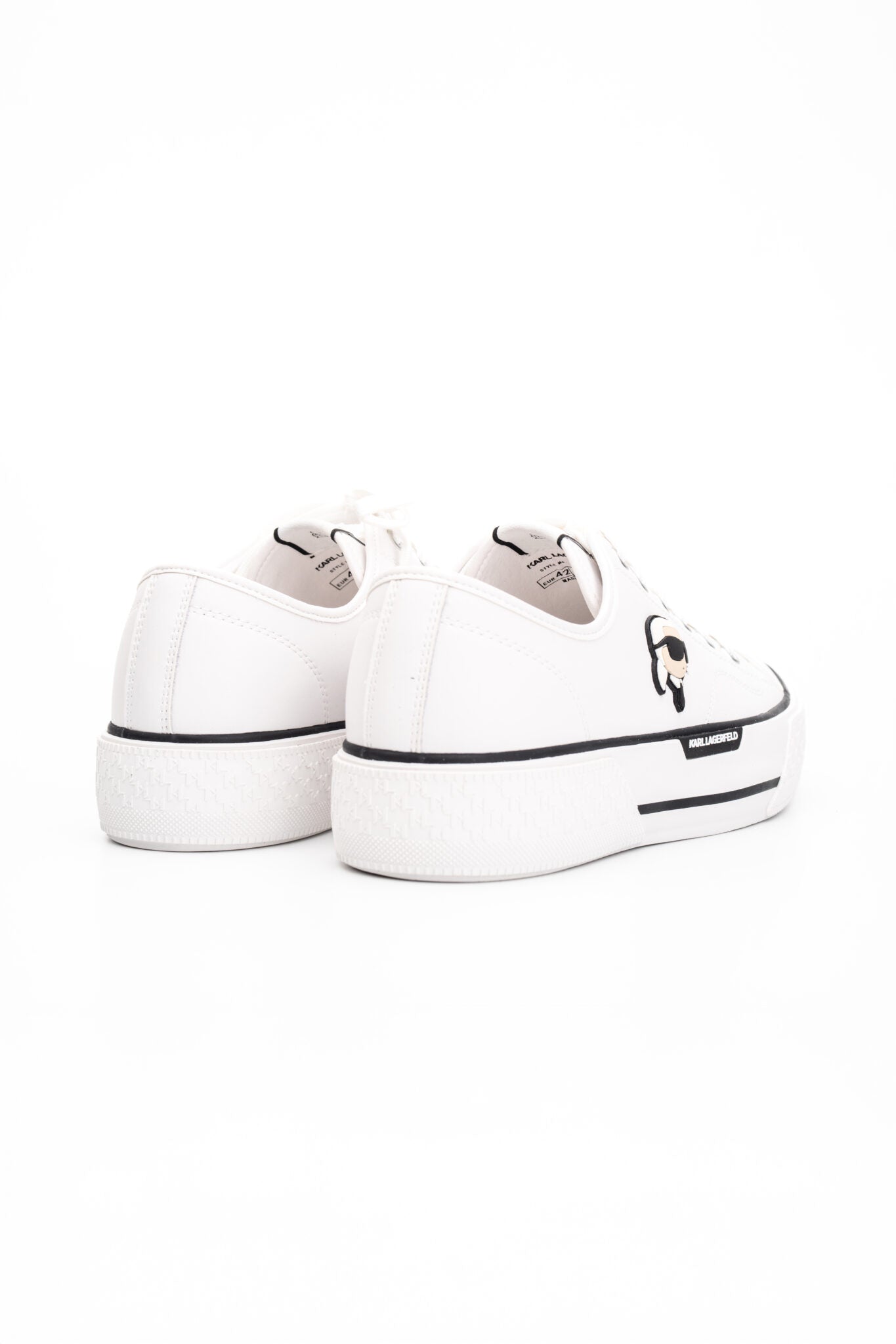 Karl Lagerfeld Ladies Kampus Max NFT Twin Patch Lo White Lthr KL60425T 011
