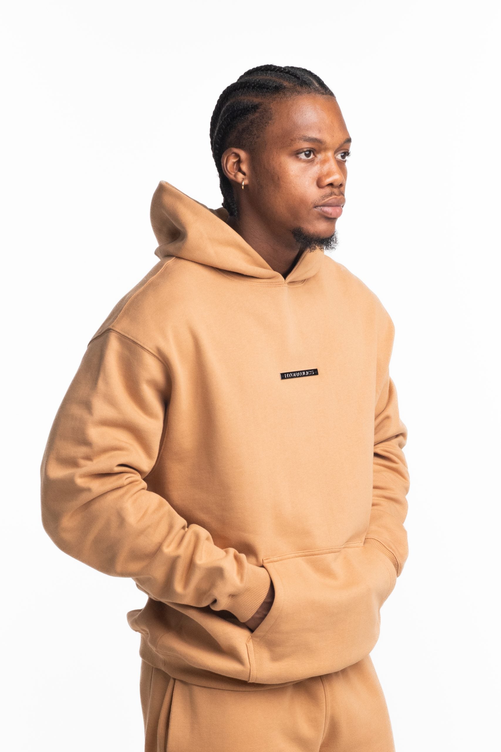 Hydraulics Steel Badge Hoodie Tan | Hydraulics Stores