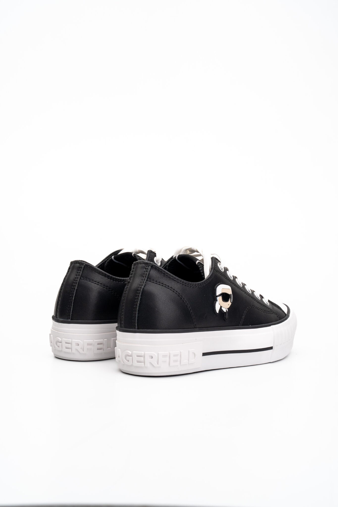Karl Lagerfeld Ladies Kampus Max NFT Twin Patch Lo Black Lthr