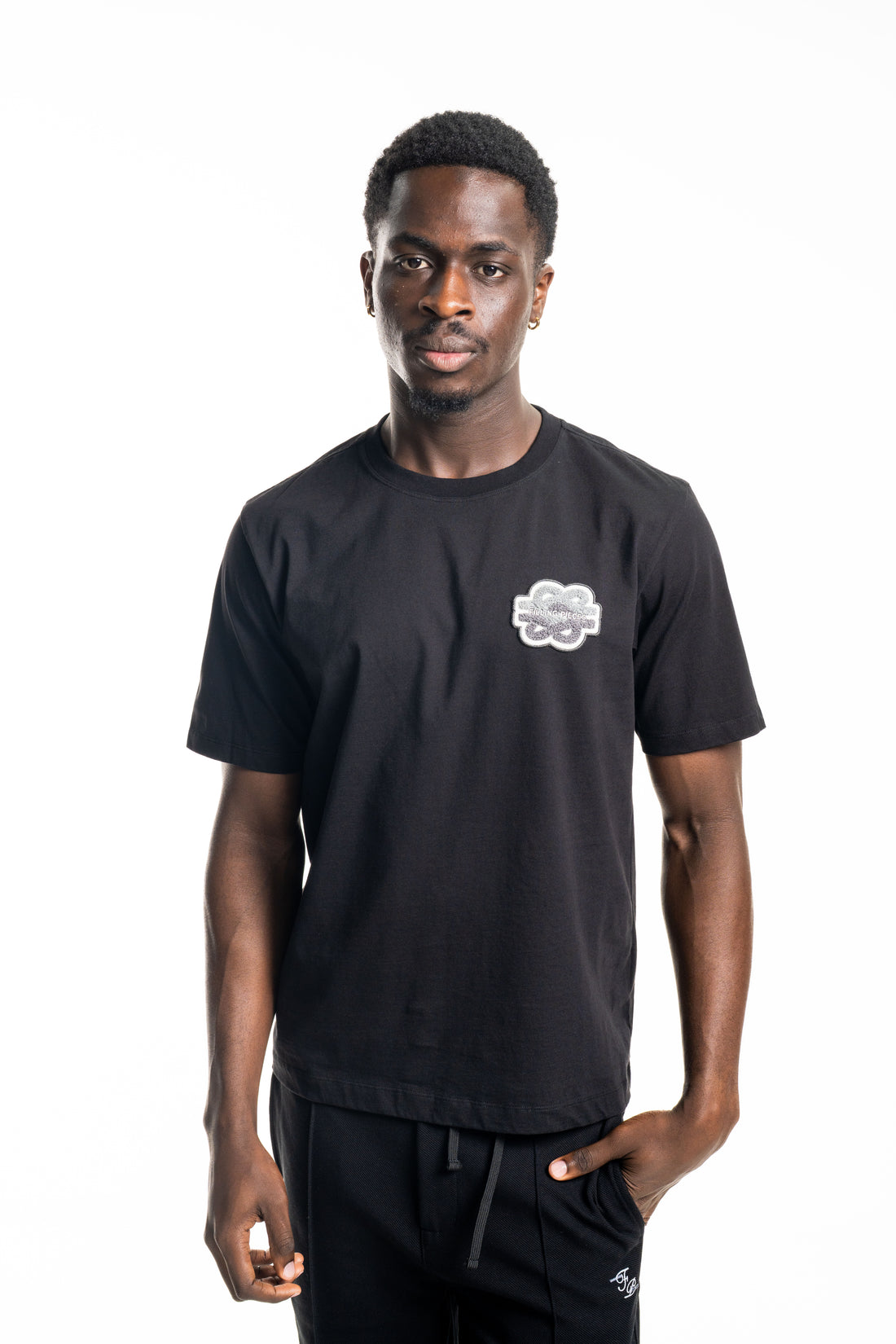 Filling Pieces Men's Gowtu Tonal T Shirt Black | 422520500167-130