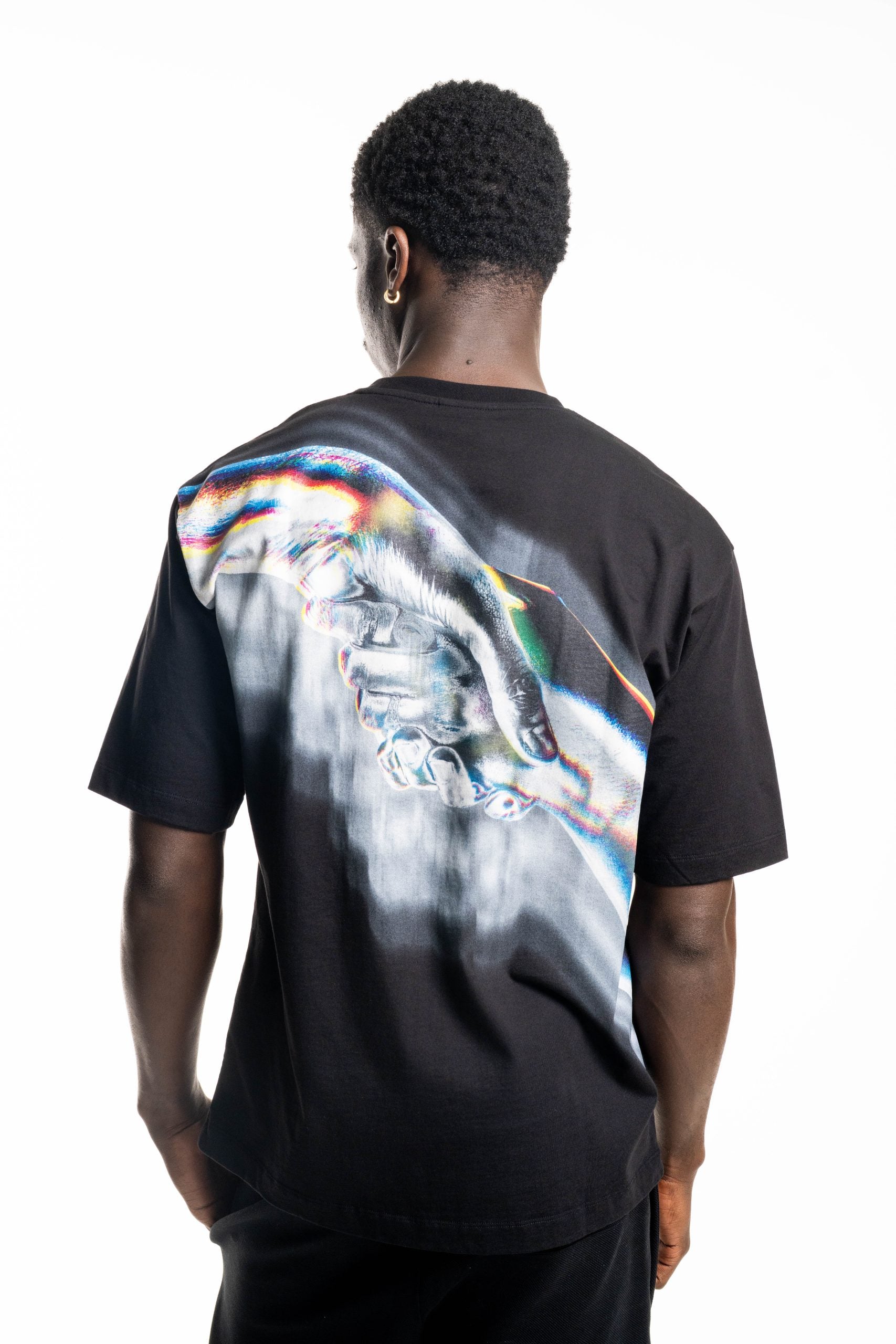 Filling Pieces Men's T Shirt Boxy Handshake Rhythm Black | 422520501242-130