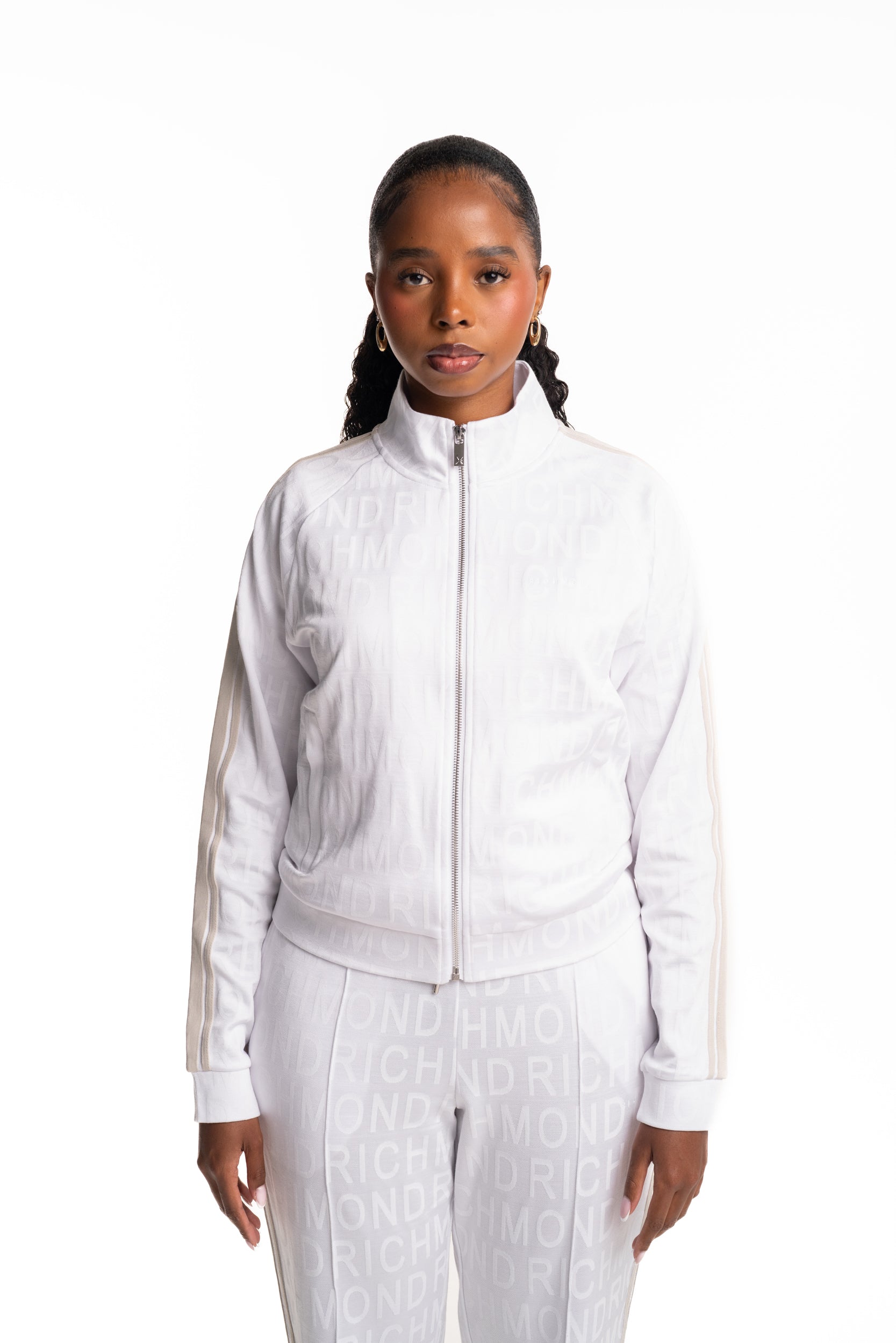 John Richmond Ladies Alkamar Zip Sweatshirt | UWP26006FEHB-White