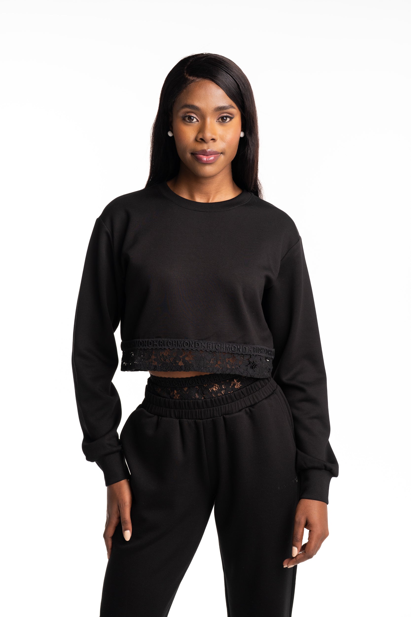 John Richmond Ladies Acharap Sweatshirt | UWP26053FEHB-Black