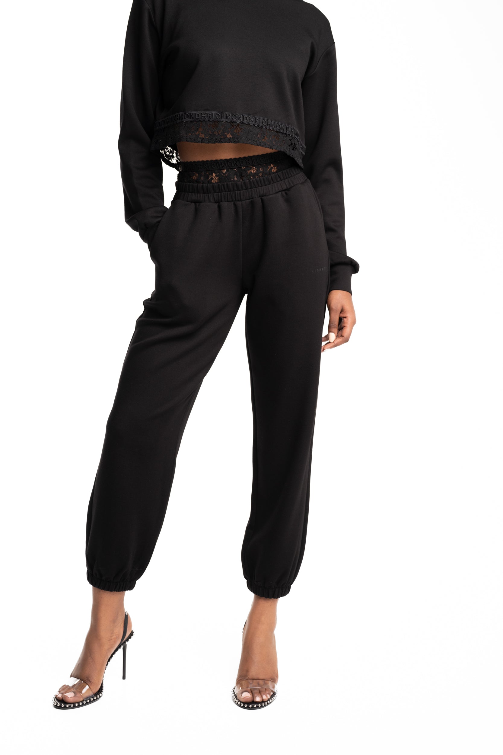 John Richmond Ladies Badarpu Fleece Pants | UWP26055PAHB-Black