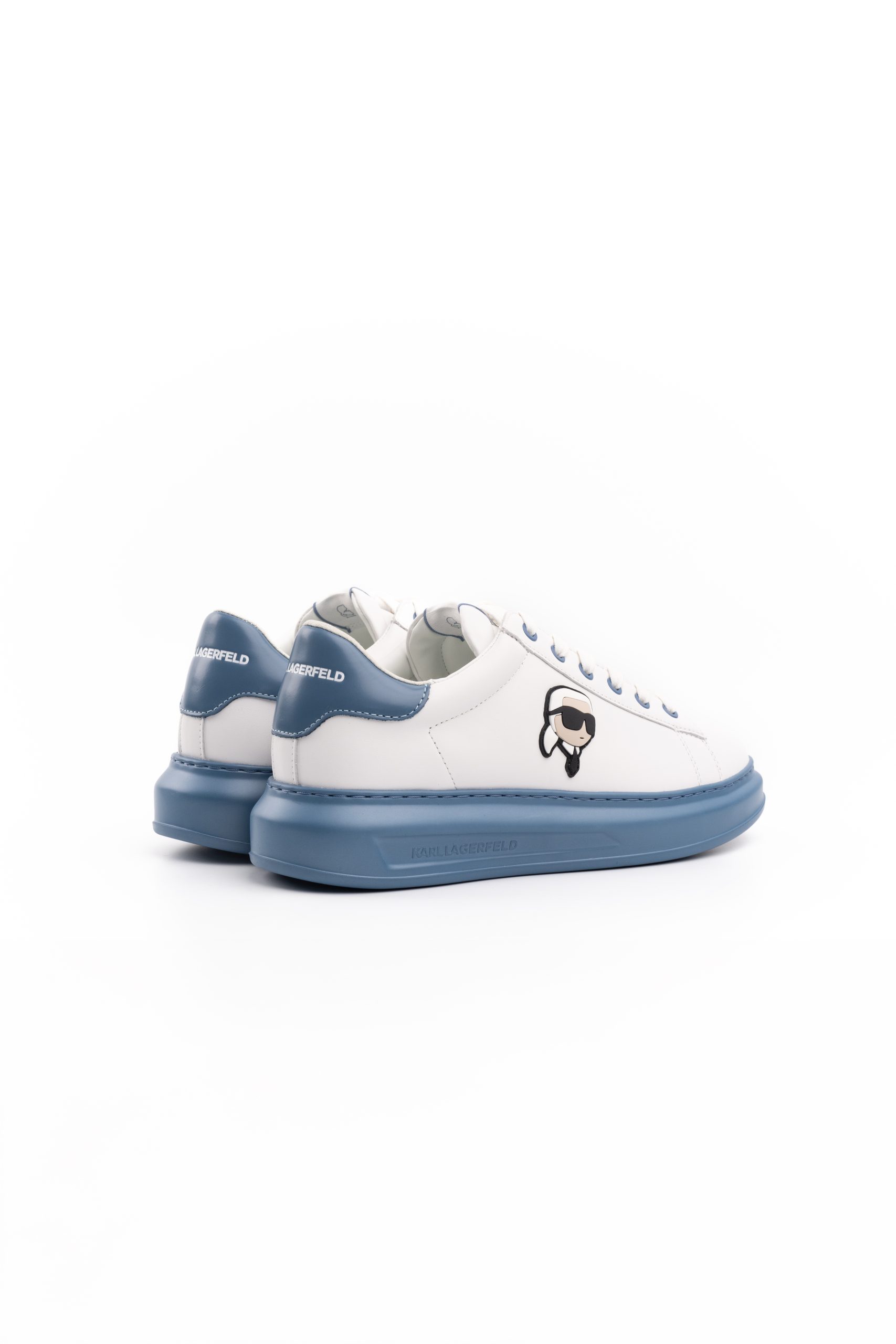 Karl Lagerfeld Men's Kapri NFT Metalik Lo Lace White Lthr w/Blue | KL52530P-01B