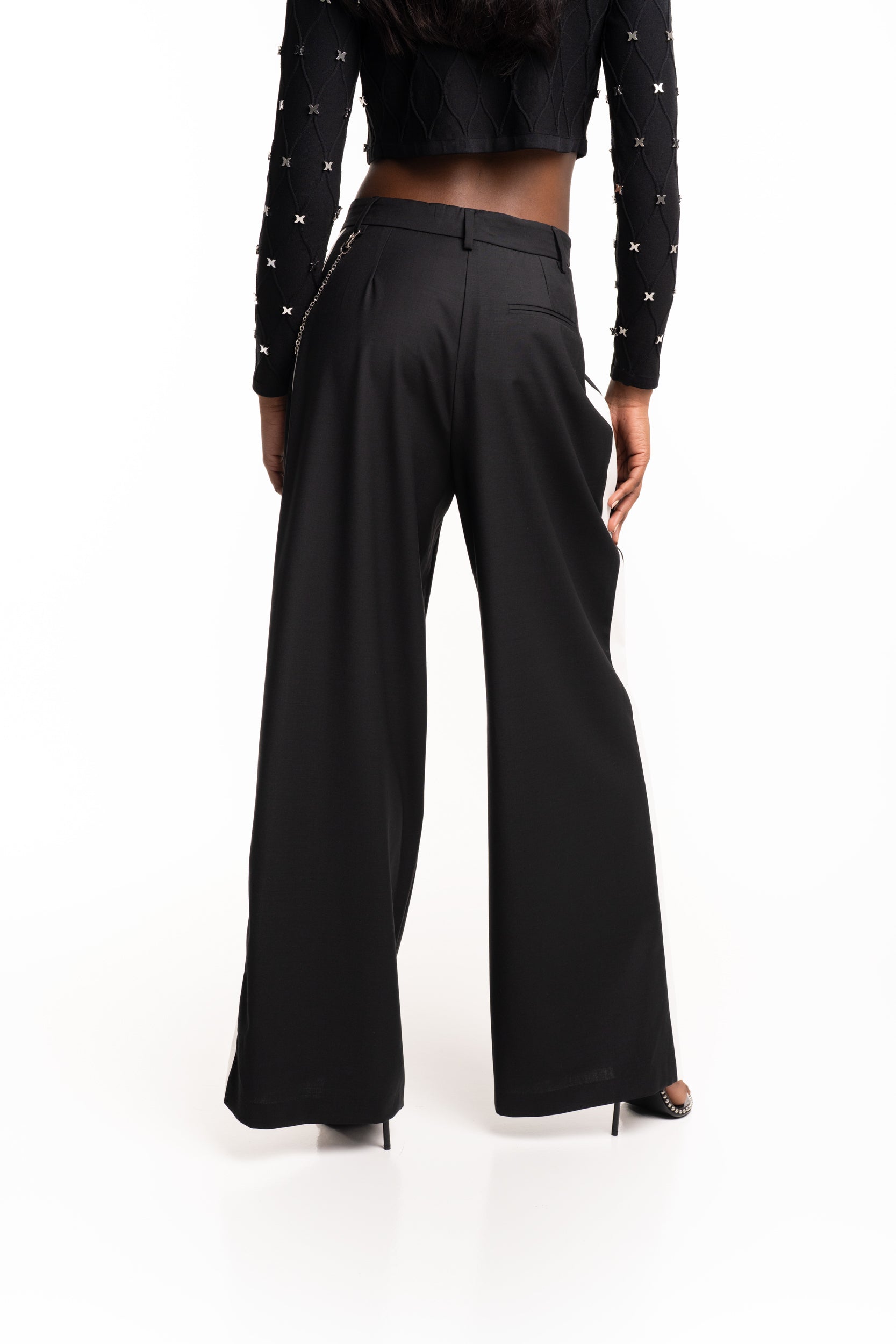 John Richmond Ladies Cashid Pants | UWP2619PAMAN-Black/Wht