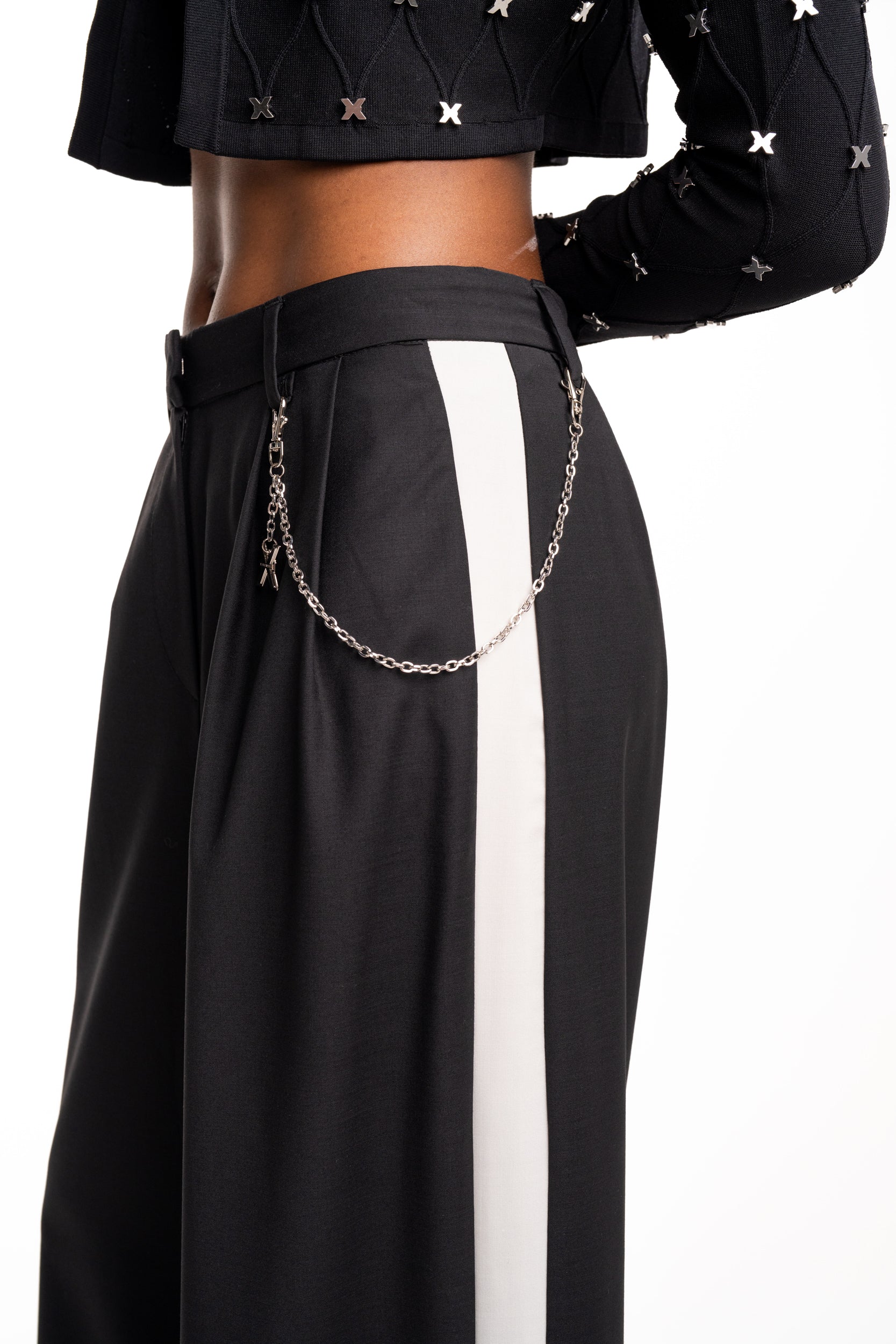 John Richmond Ladies Cashid Pants | UWP2619PAMAN-Black/Wht